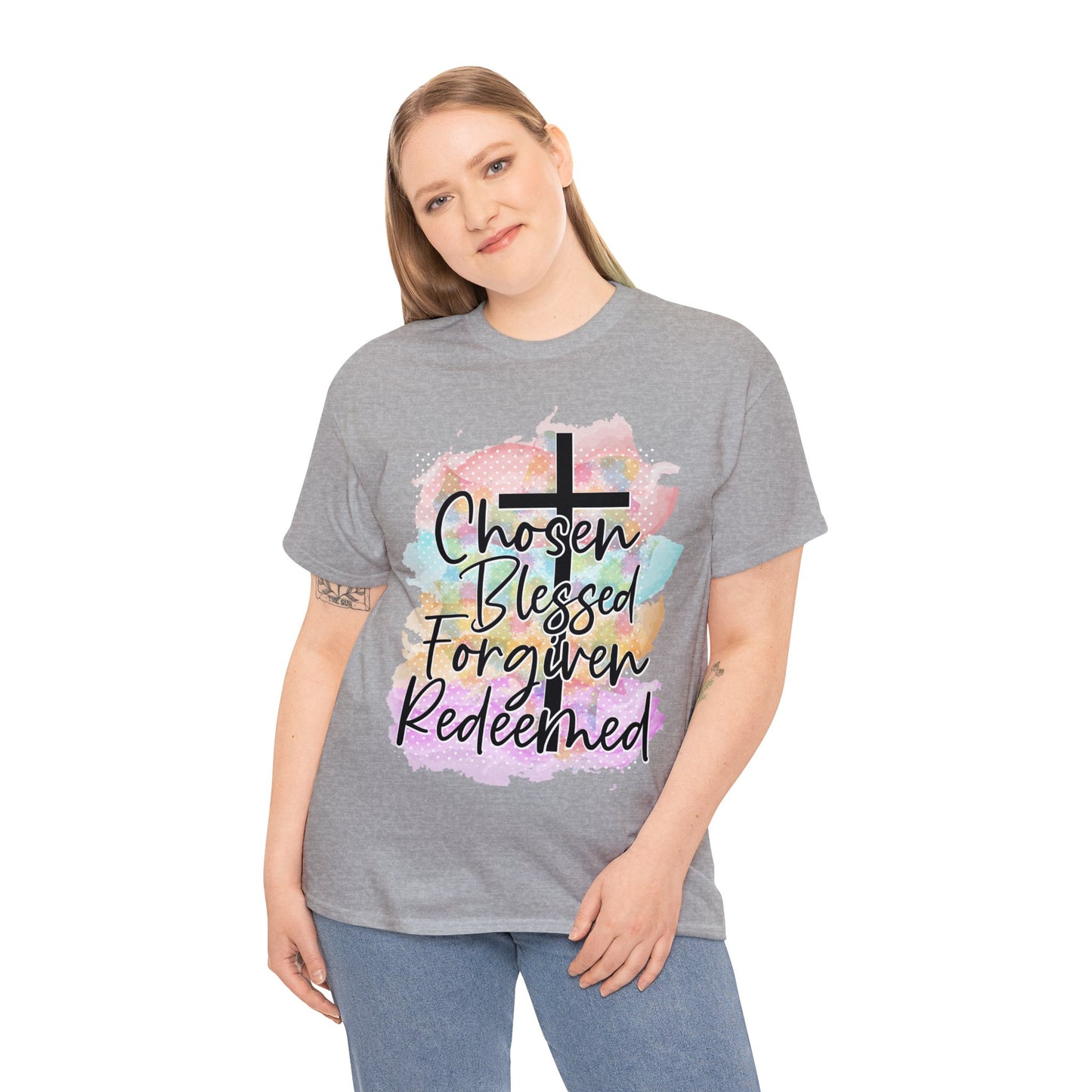 Chosen Blessed forgiven- Unisex Heavy Cotton Tee