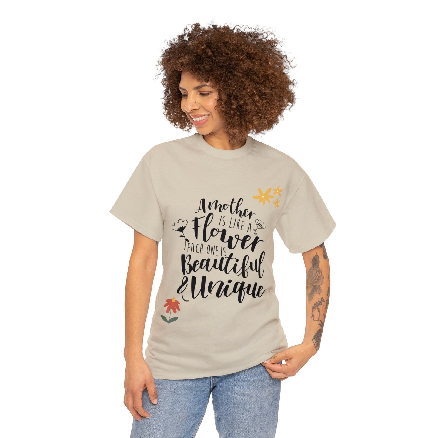 A mother's like a flower- Unisex Heavy Cotton Tee