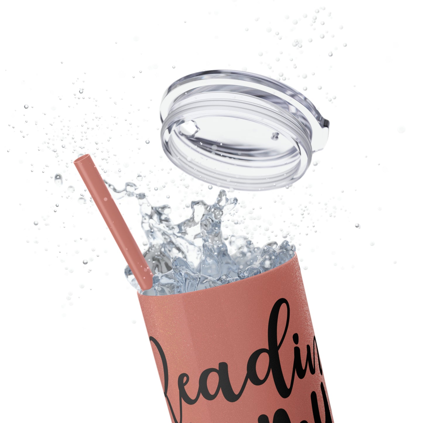 Reading is my sanity - Skinny Tumbler with Straw, 20oz