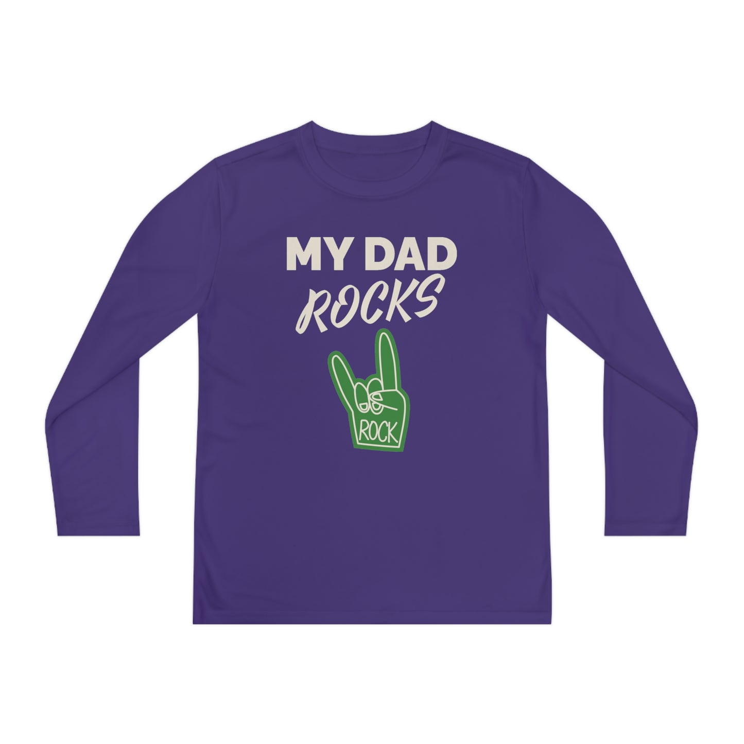 My dad rocks-Youth Long Sleeve Competitor Tee