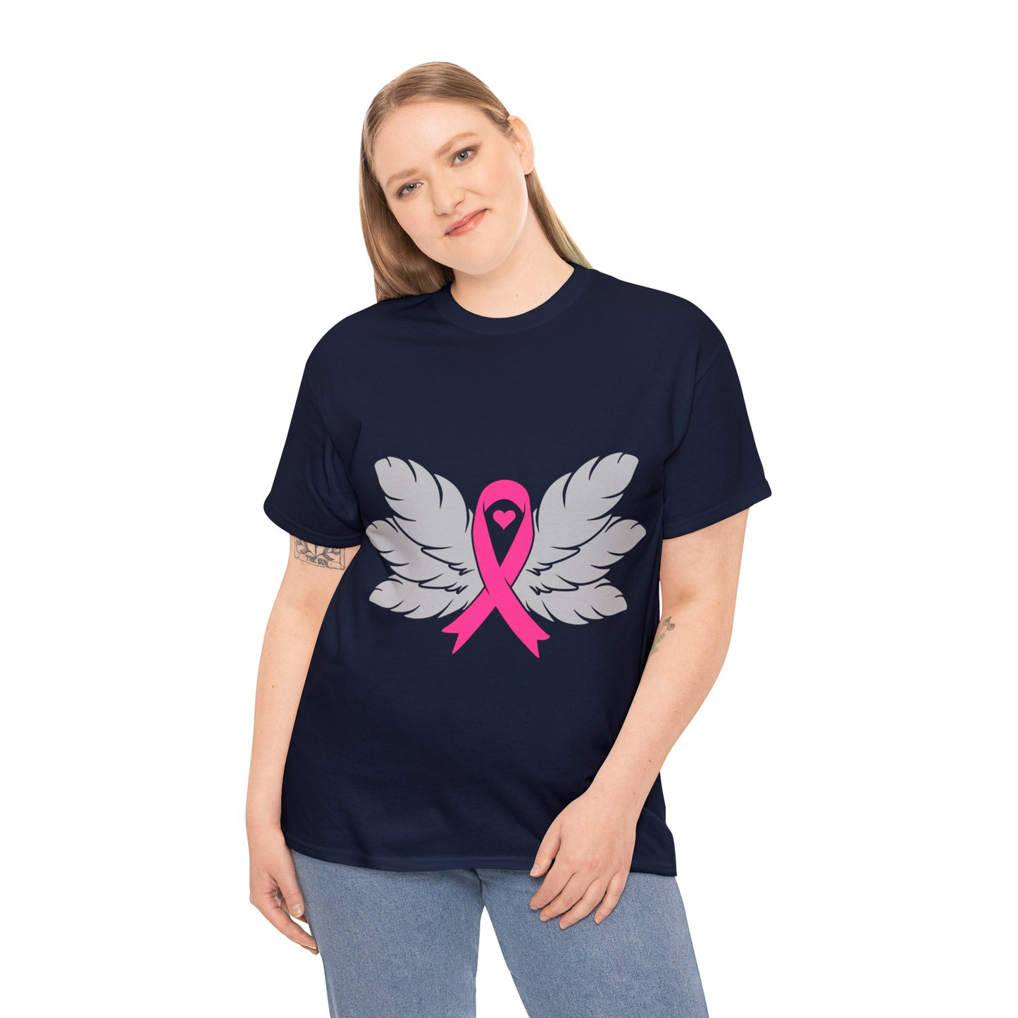 Breast Cancer Awareness -Feathers- Unisex Heavy Cotton Tee