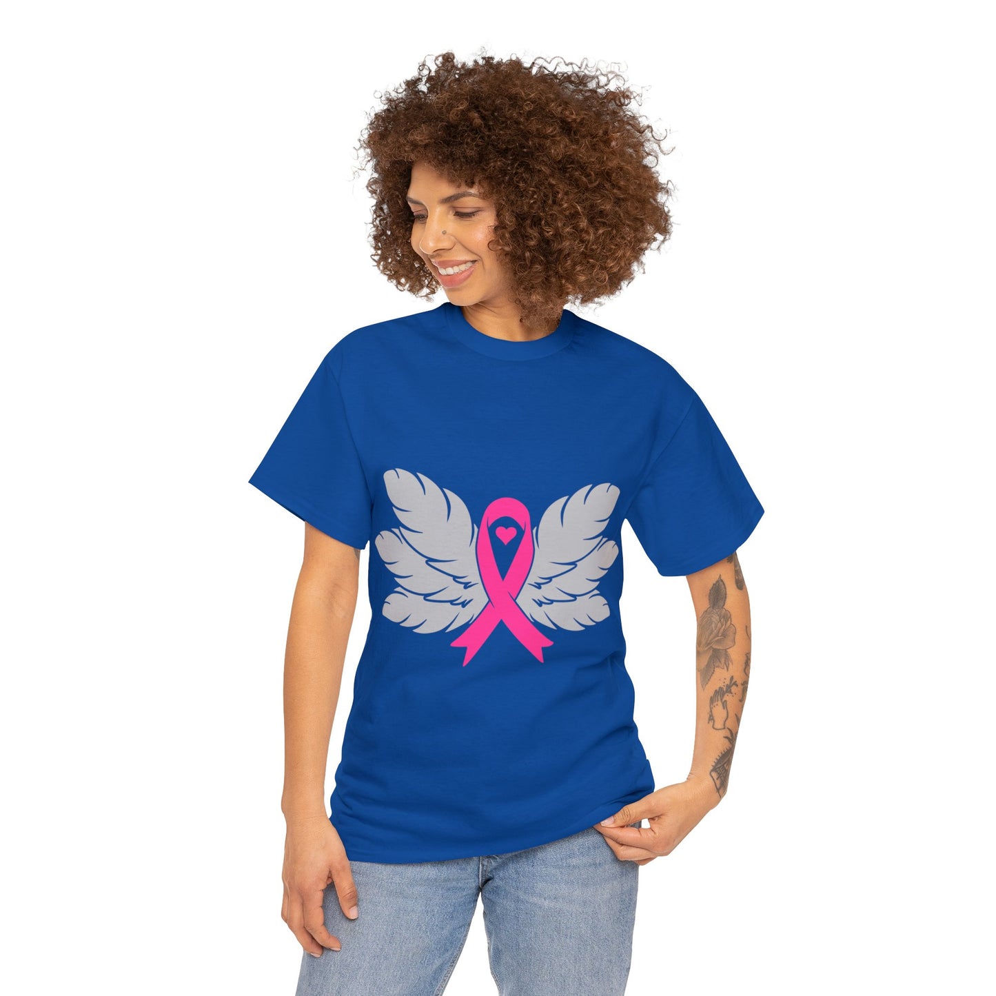 Breast Cancer Awareness -Feathers- Unisex Heavy Cotton Tee