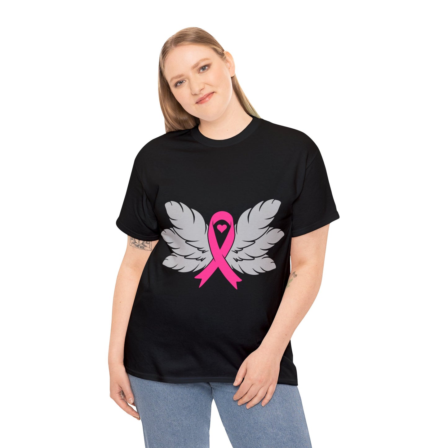 Breast Cancer Awareness -Feathers- Unisex Heavy Cotton Tee