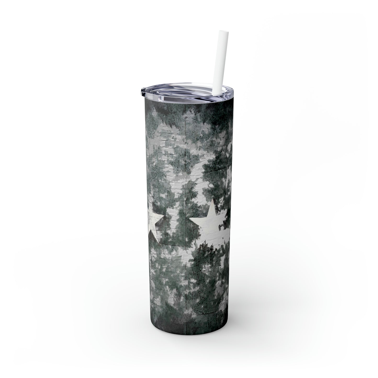Metalic Stars- Skinny Tumbler with Straw, 20oz