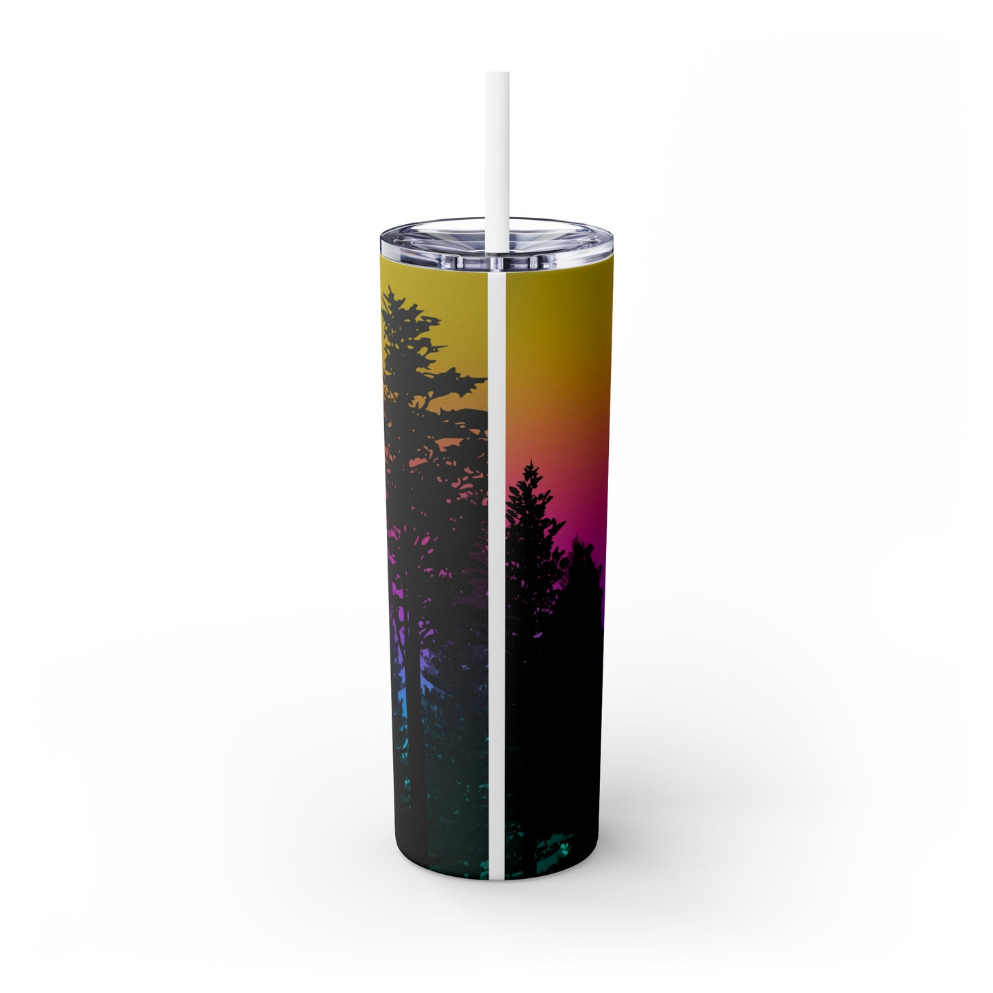 Rainbow Sunset- Skinny Tumbler with Straw, 20oz