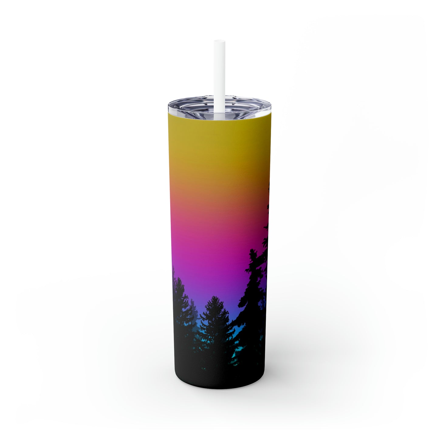 Rainbow Sunset- Skinny Tumbler with Straw, 20oz