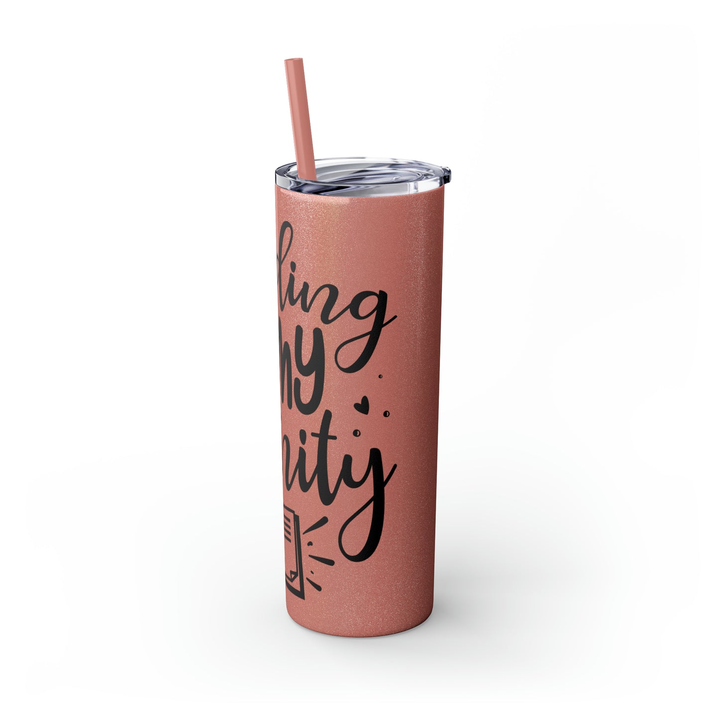 Reading is my sanity - Skinny Tumbler with Straw, 20oz
