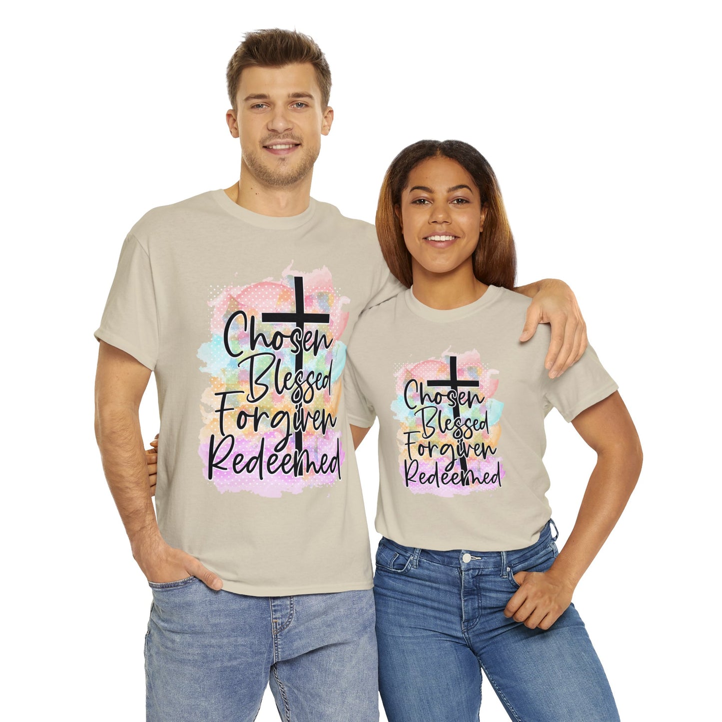 Chosen Blessed forgiven- Unisex Heavy Cotton Tee