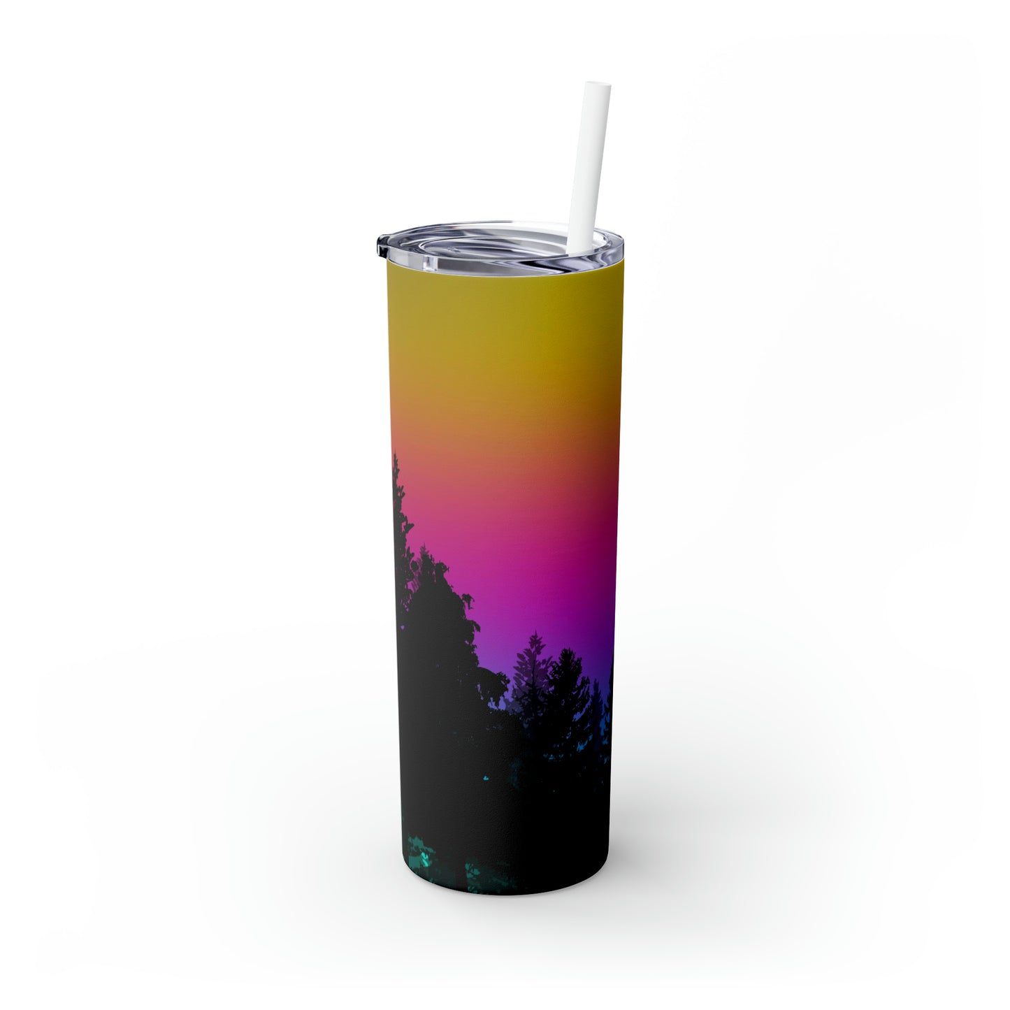 Rainbow Sunset- Skinny Tumbler with Straw, 20oz