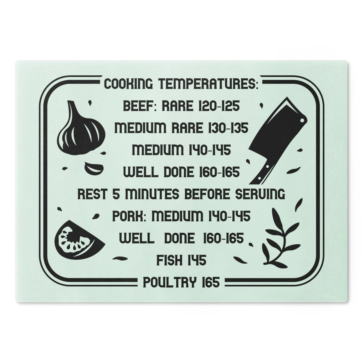 Cooking Temperatures -Cutting Board