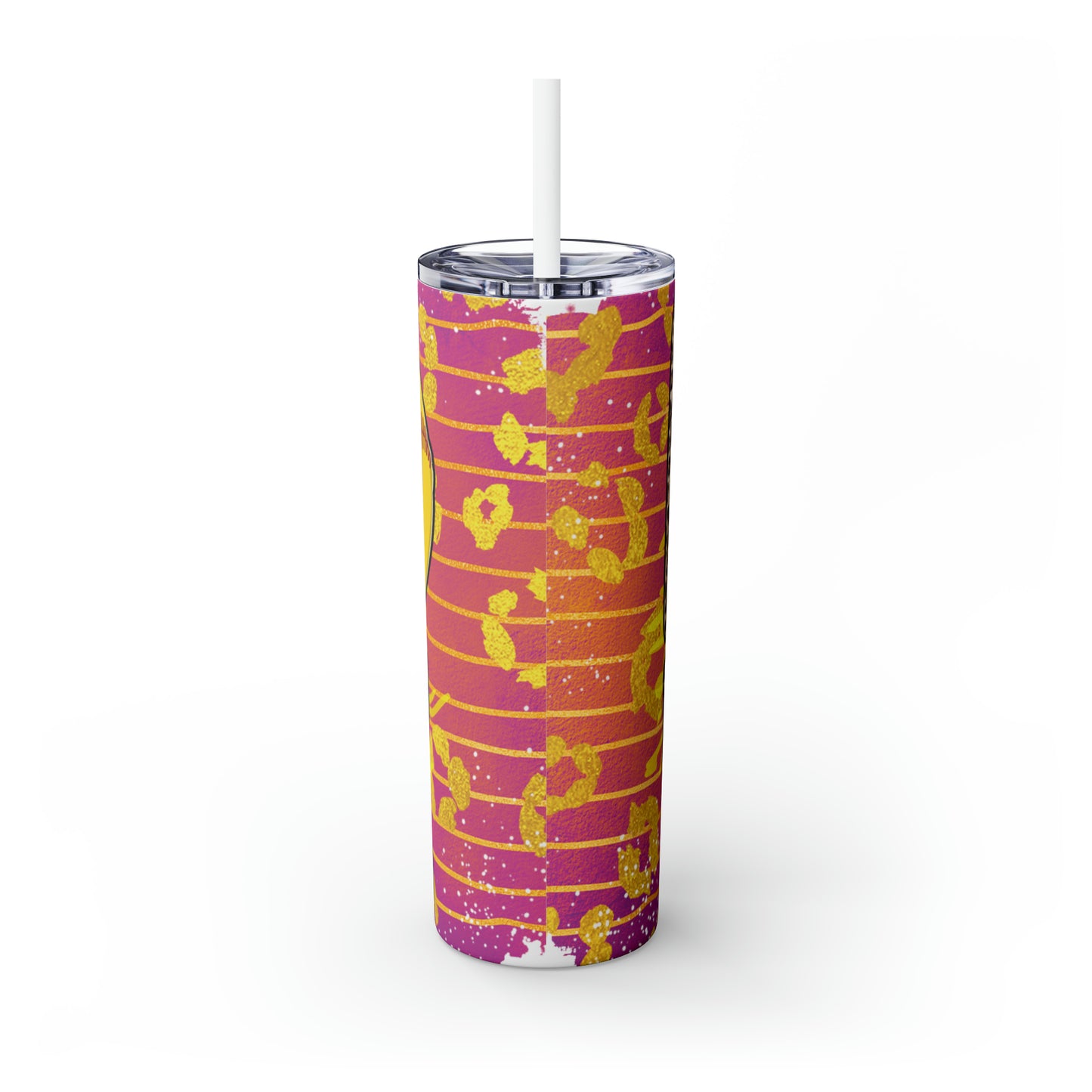 Softball Love-Skinny Tumbler with Straw, 20oz
