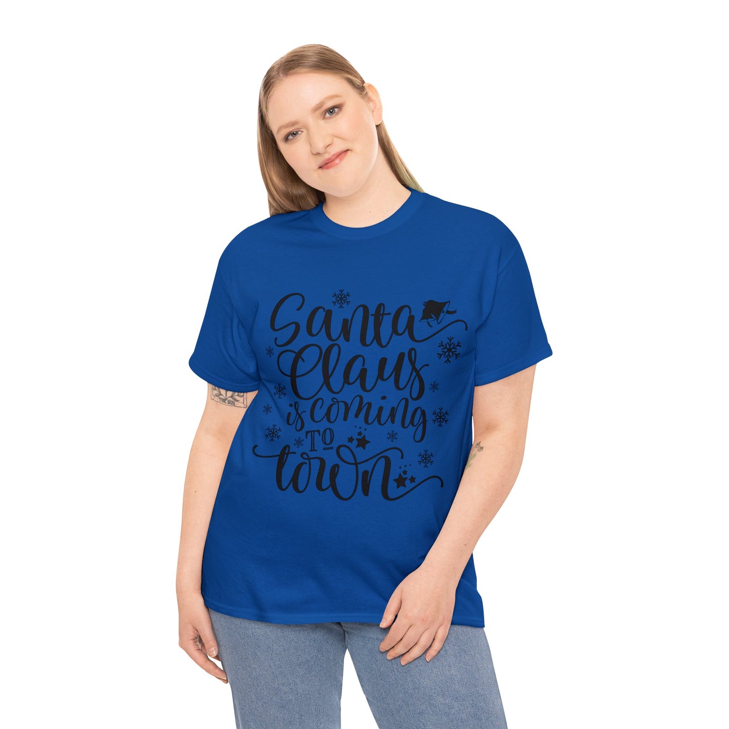 Santa Clause is coming to Town-Unisex Heavy Cotton Tee