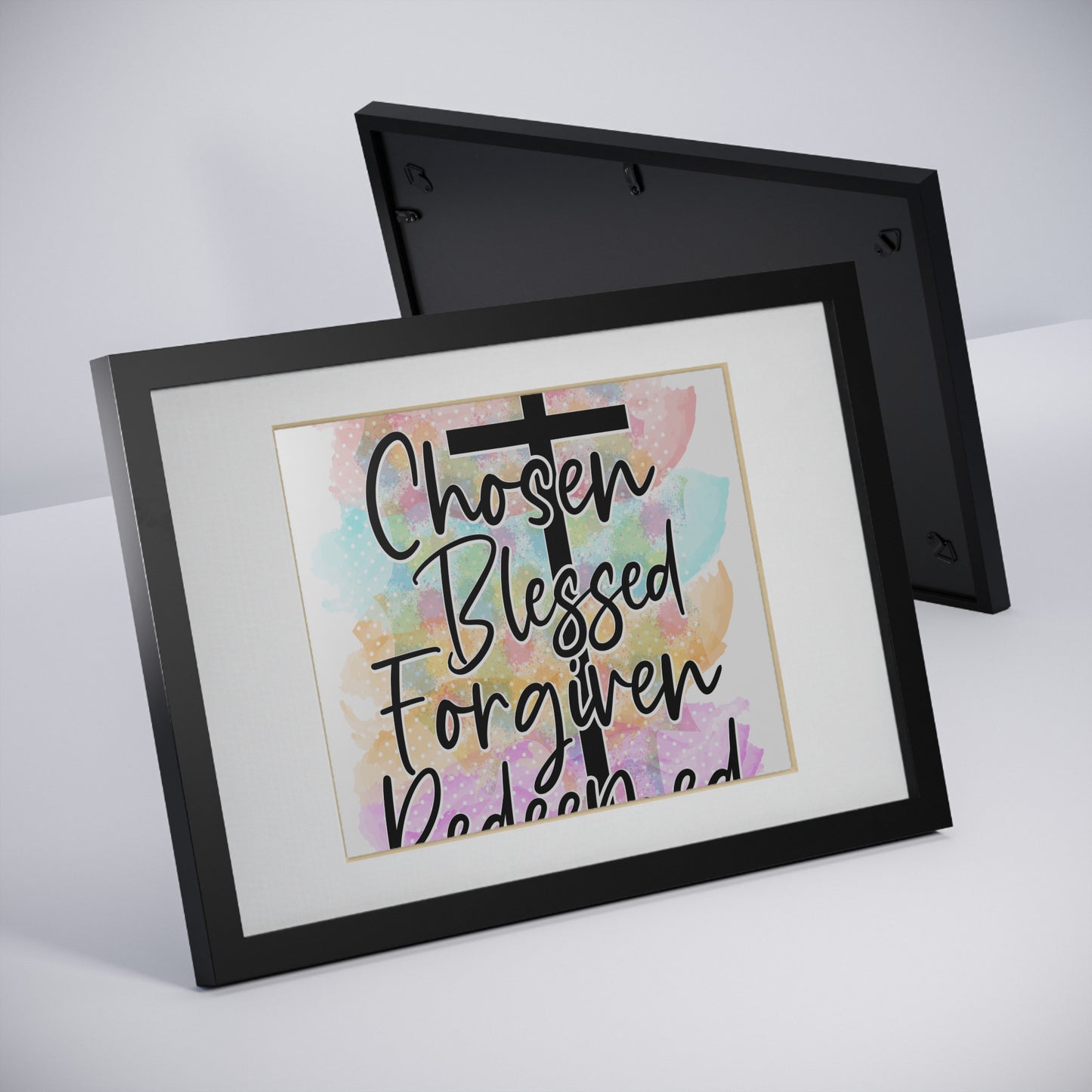 Chosen Blessed Forgiven- Framed Posters, Black