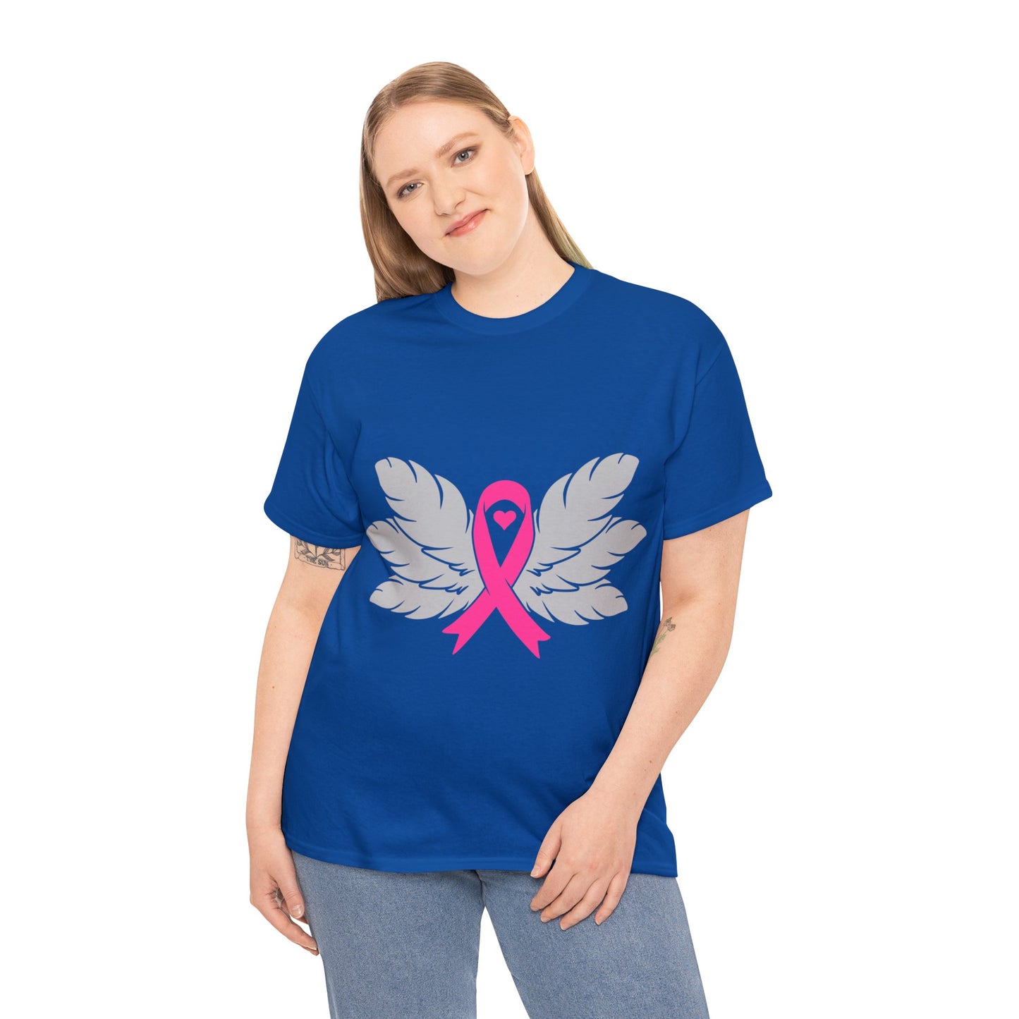 Breast Cancer Awareness -Feathers- Unisex Heavy Cotton Tee