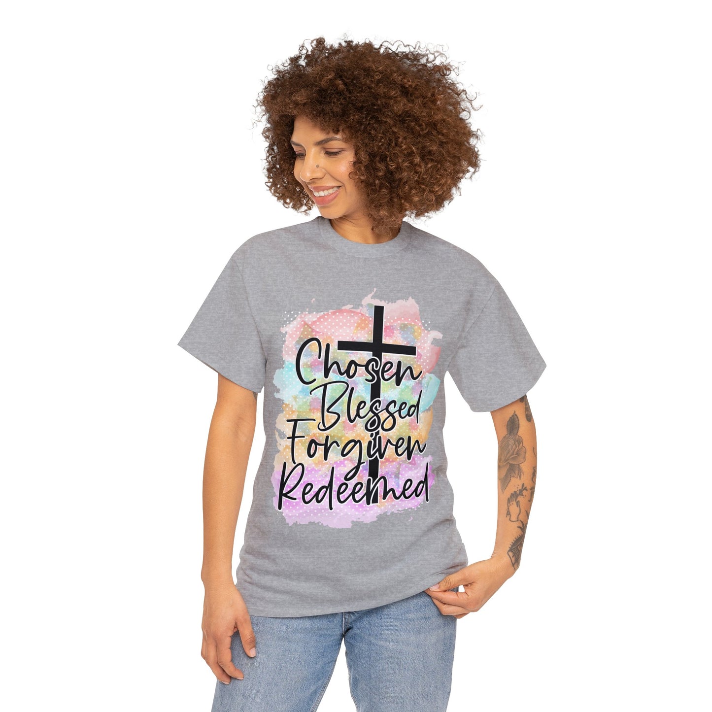 Chosen Blessed forgiven- Unisex Heavy Cotton Tee
