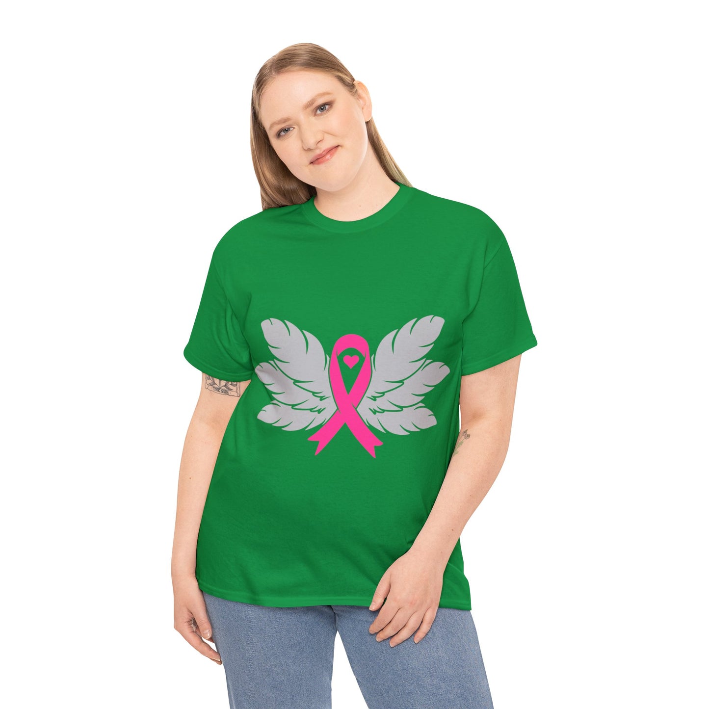 Breast Cancer Awareness -Feathers- Unisex Heavy Cotton Tee