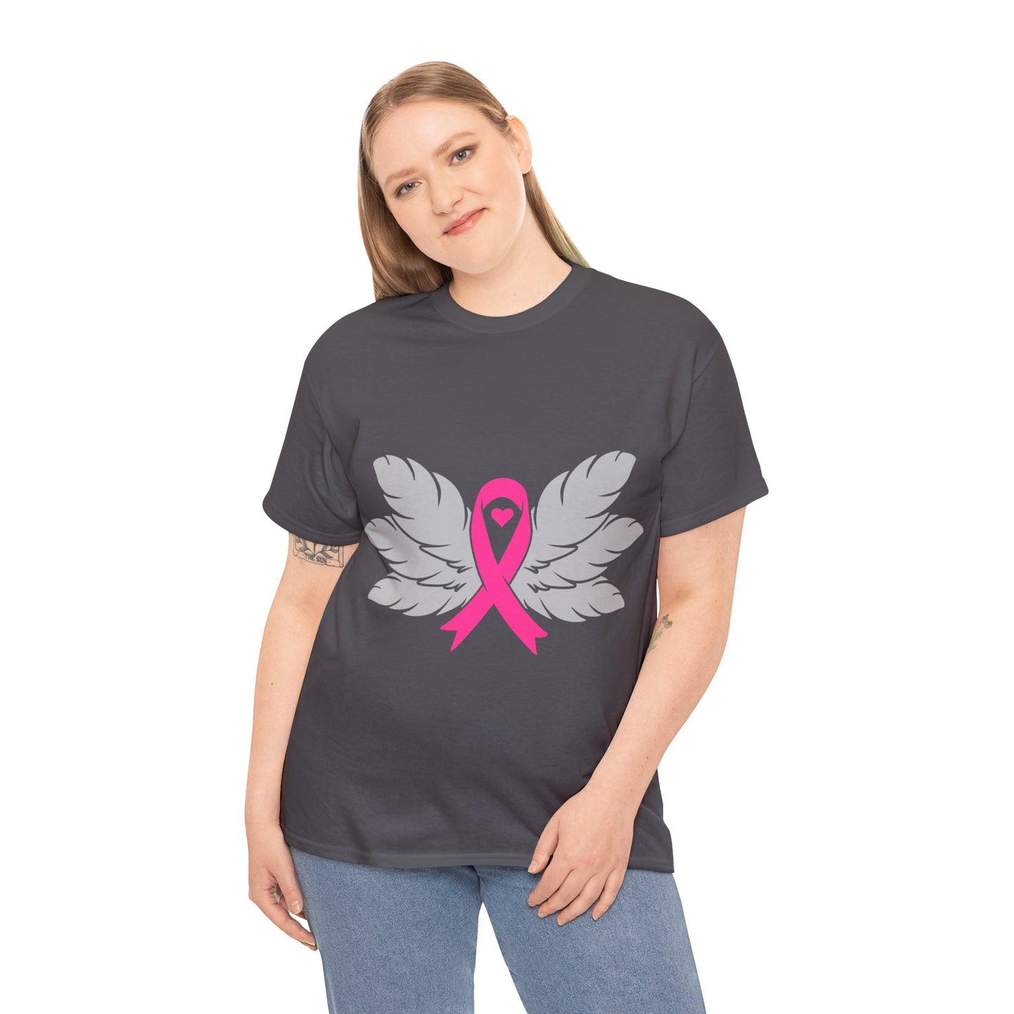 Breast Cancer Awareness -Feathers- Unisex Heavy Cotton Tee