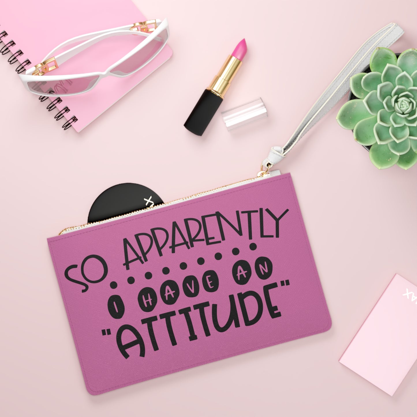 So apparently I have an attitude - purple- Clutch Bag