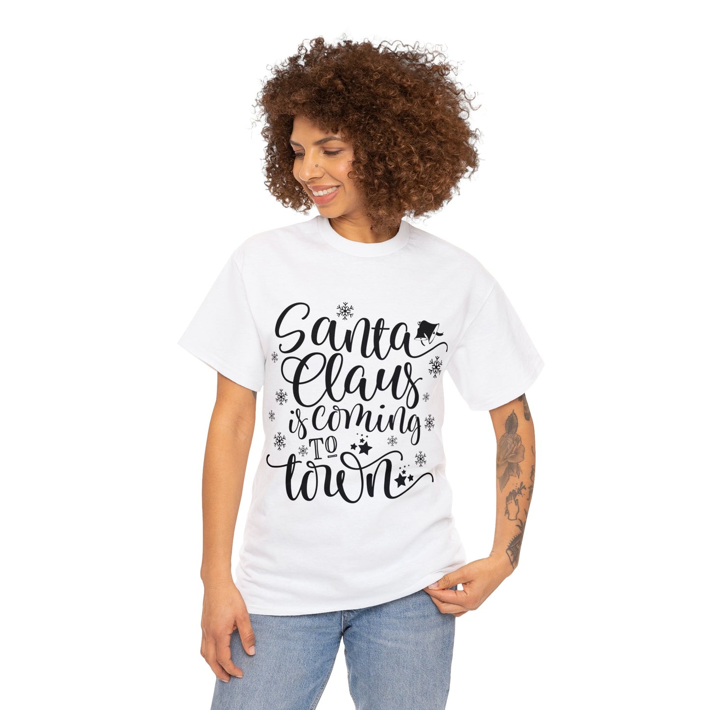 Santa Clause is coming to Town-Unisex Heavy Cotton Tee