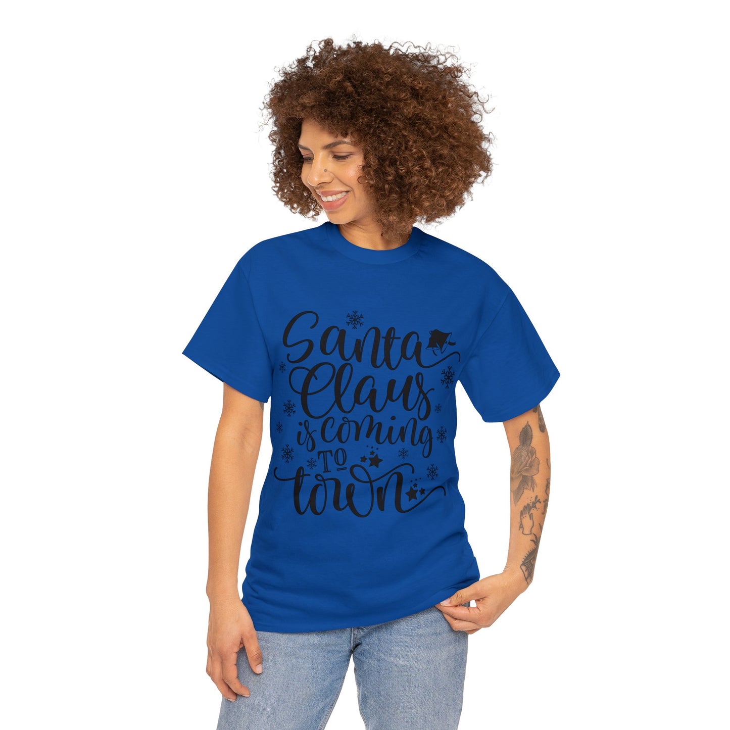 Santa Clause is coming to Town-Unisex Heavy Cotton Tee