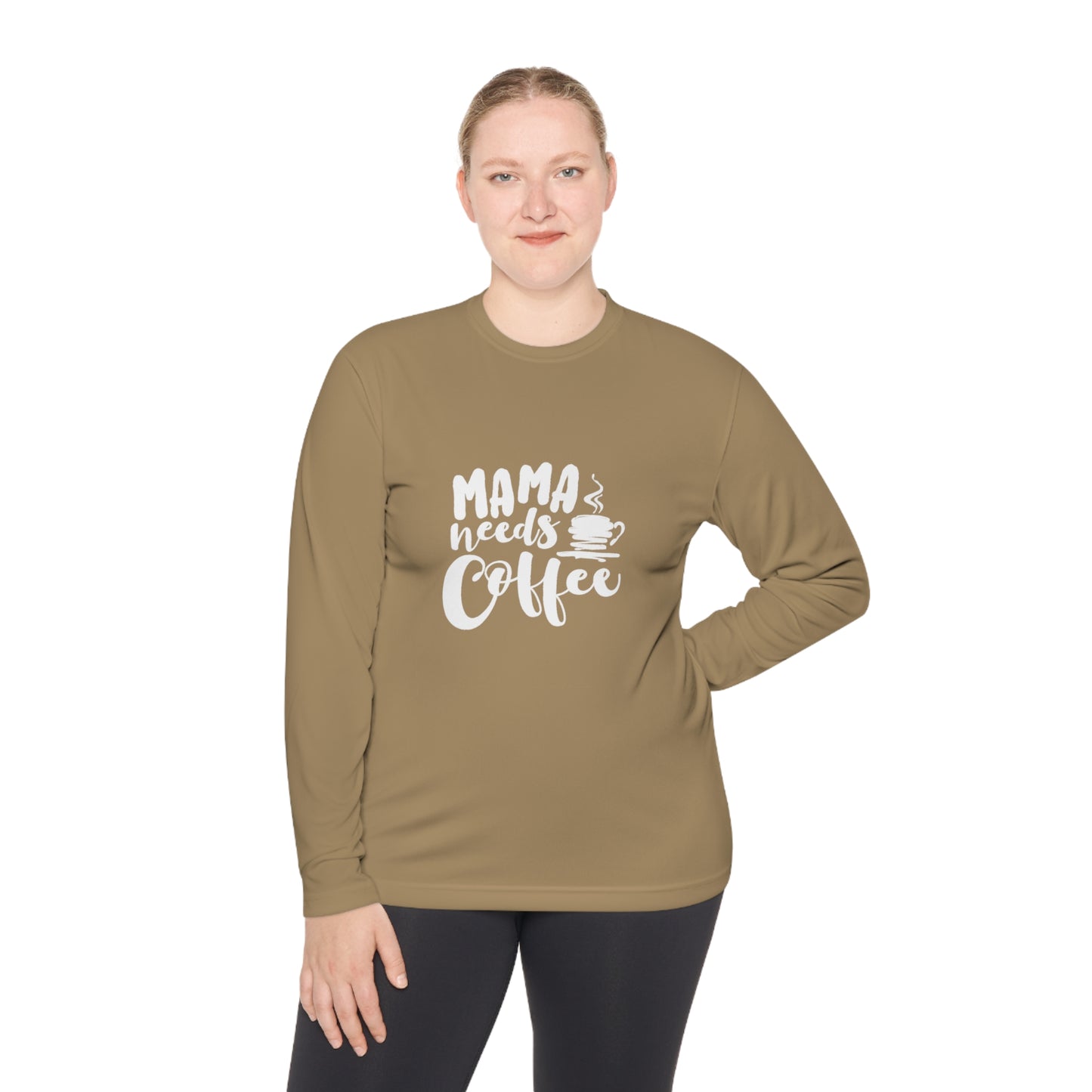 Momma needs coffee- Unisex Lightweight Long Sleeve Tee