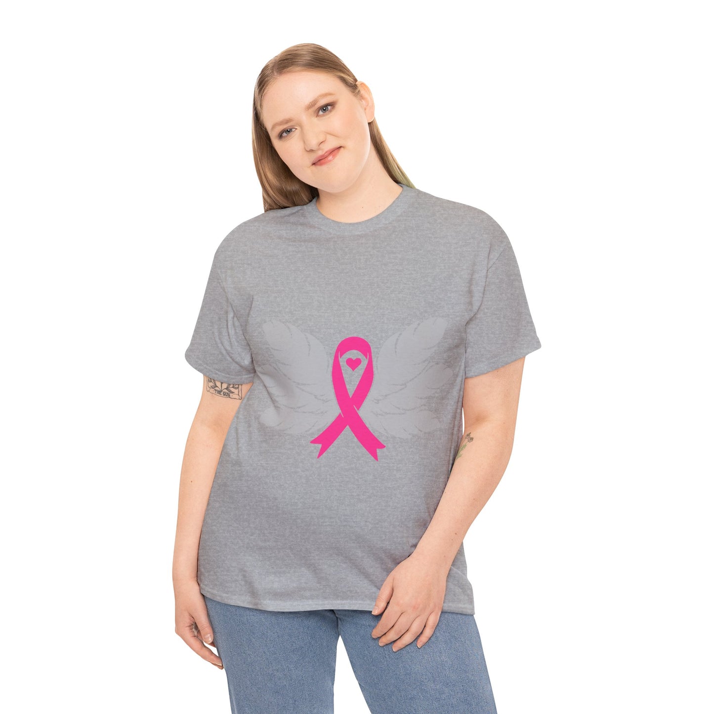 Breast Cancer Awareness -Feathers- Unisex Heavy Cotton Tee
