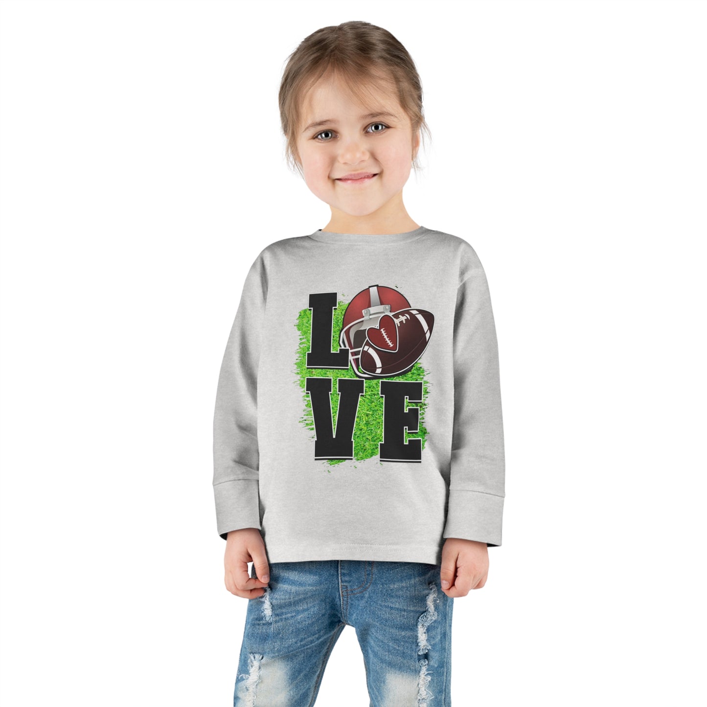 I love football-Toddler Long Sleeve Tee