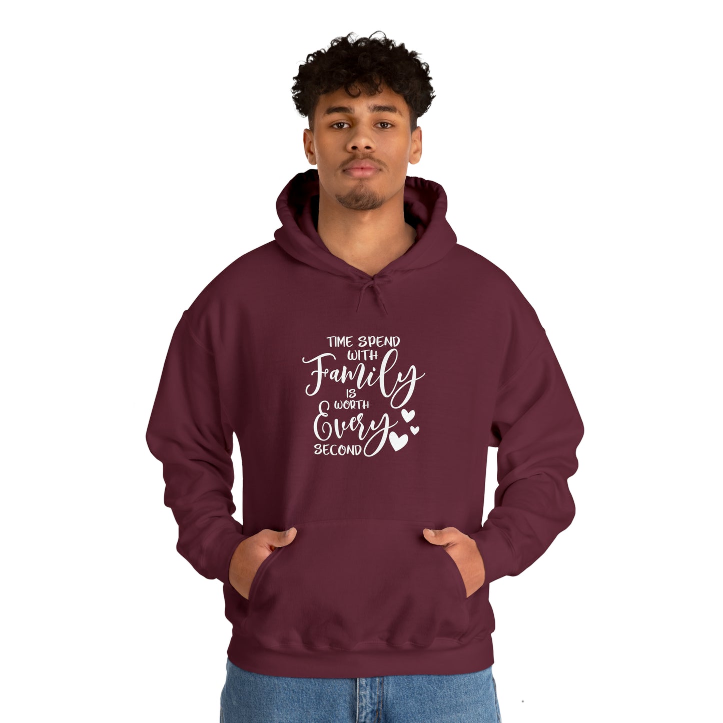 Time spend with family is worth every second- Unisex Heavy Blend™ Hooded Sweatshirt