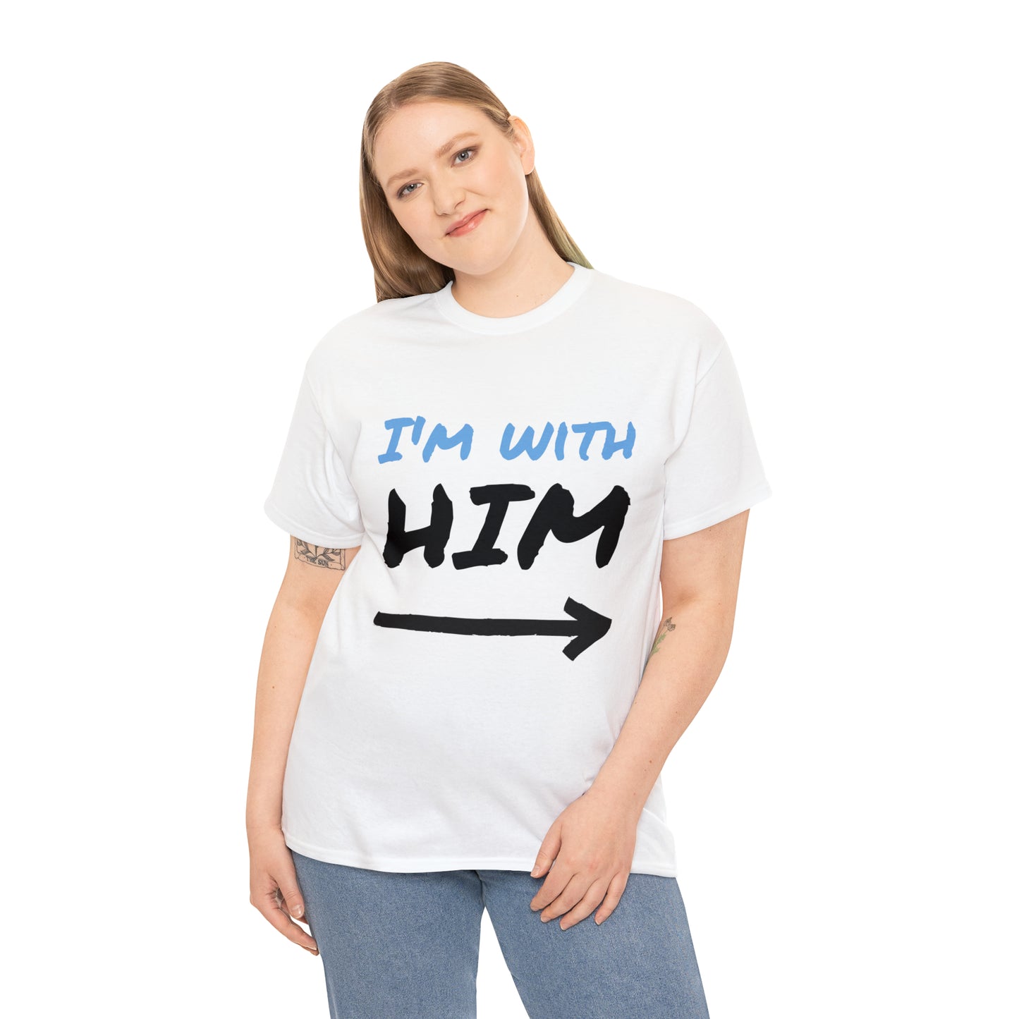 I'm with him!-Unisex Heavy Cotton Tee