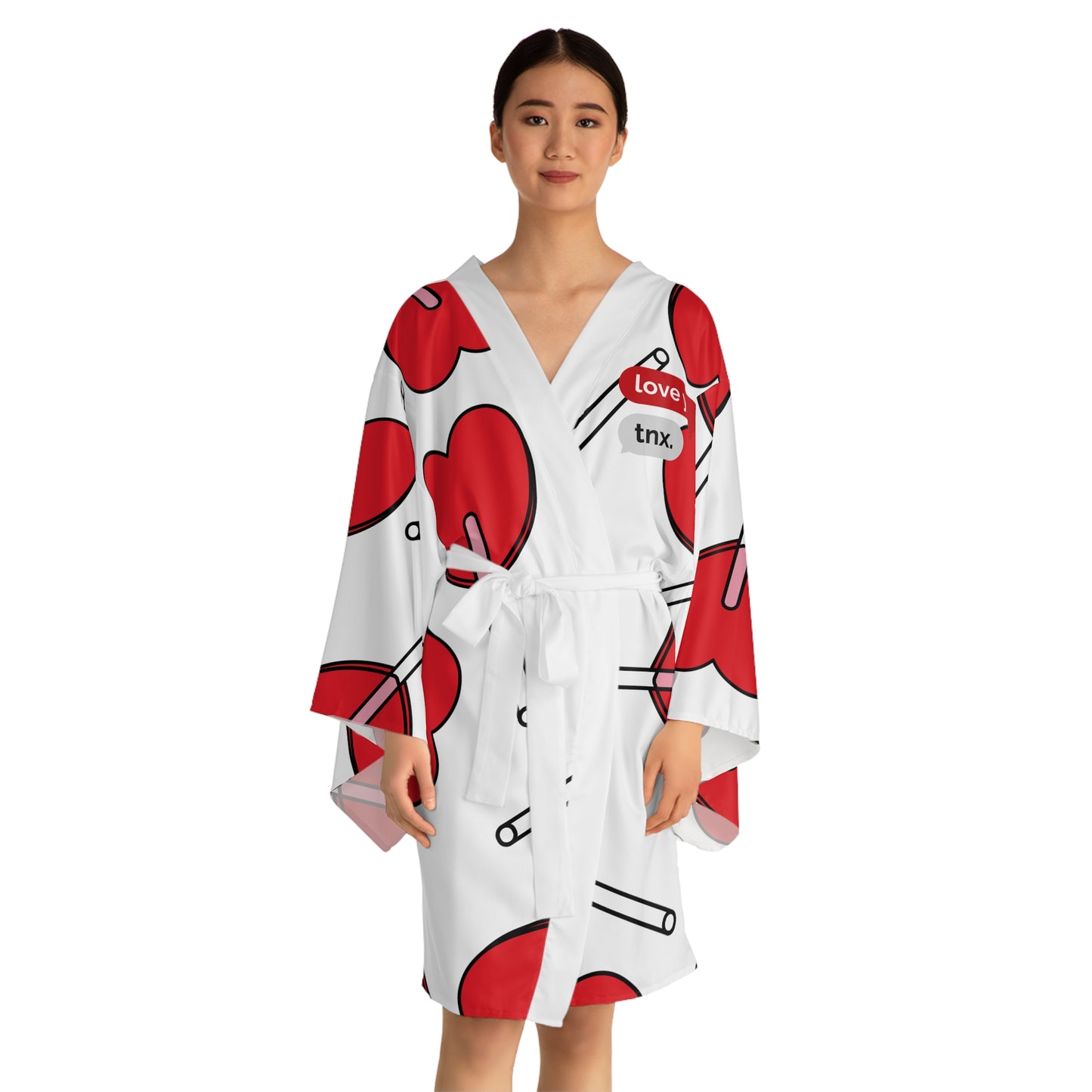 Love you-Thx-Long Sleeve Kimono Robe (AOP)