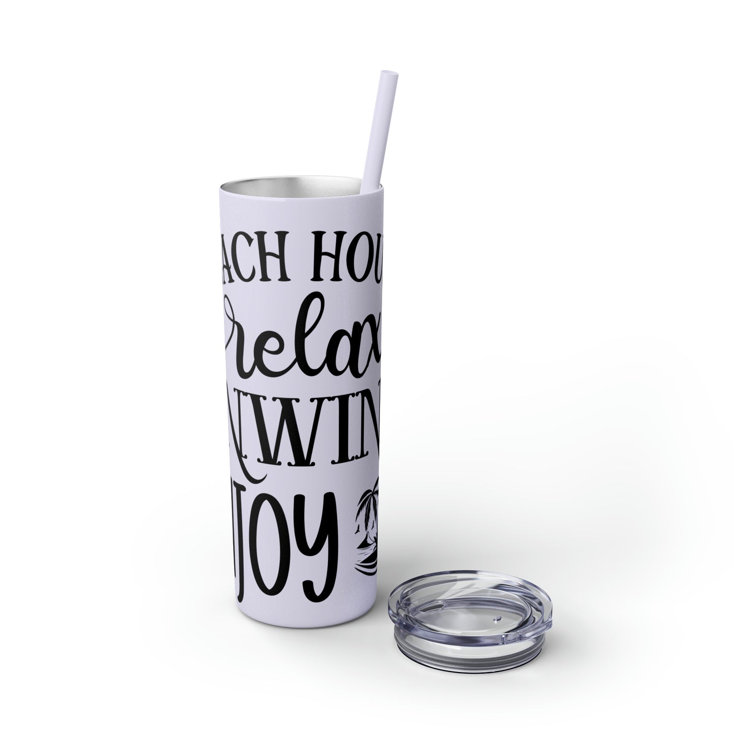 Beach house relax- Skinny Tumbler with Straw, 20oz