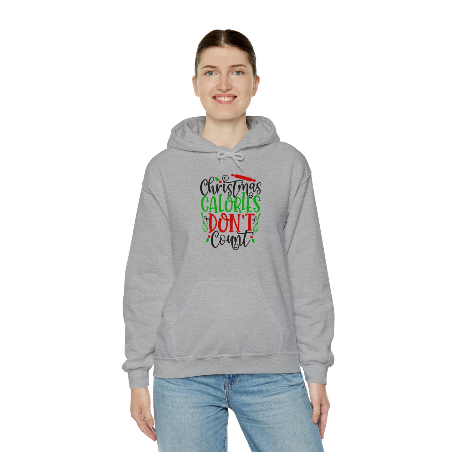 Christmas calories don't count- Unisex Heavy Blend™ Hooded Sweatshirt