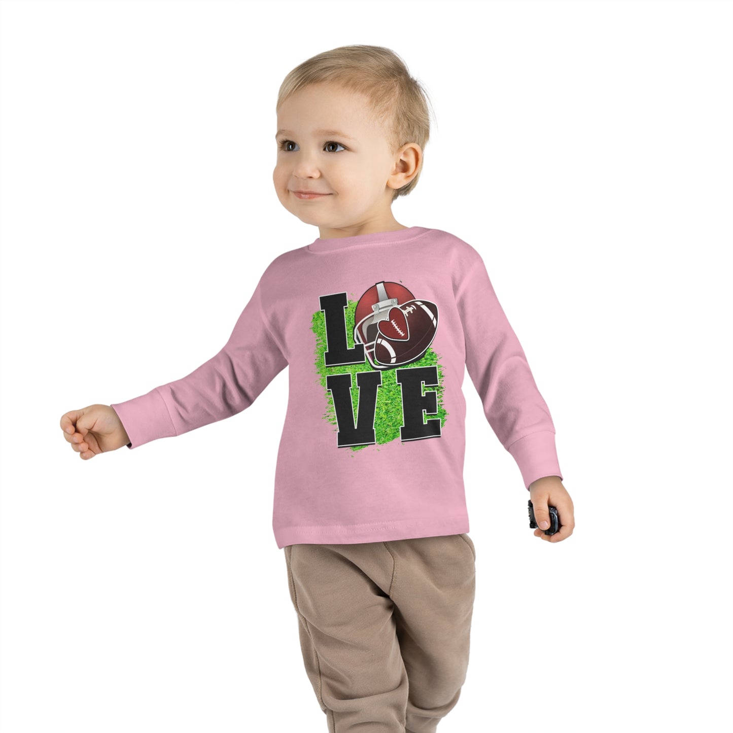 I love football-Toddler Long Sleeve Tee