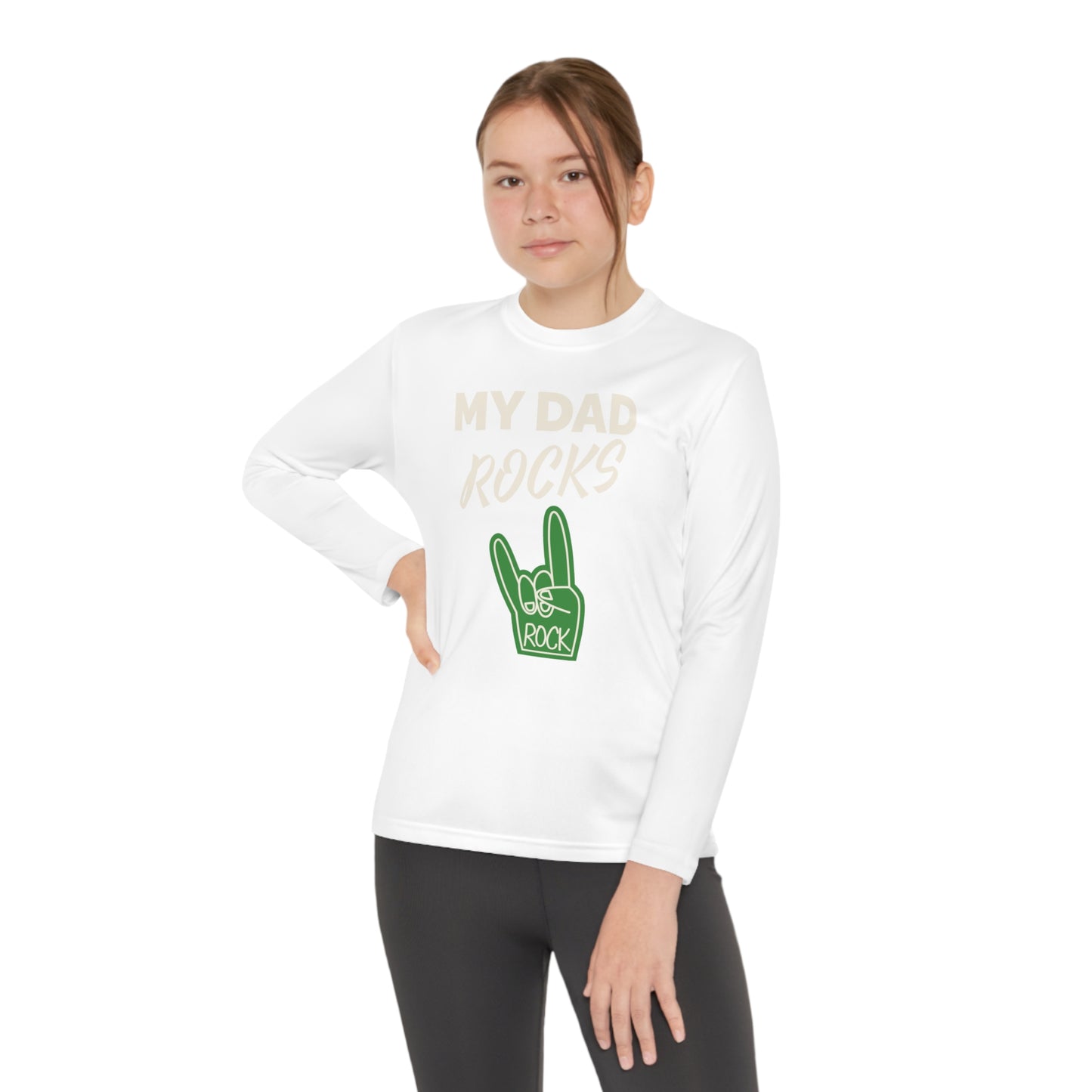 My dad rocks-Youth Long Sleeve Competitor Tee