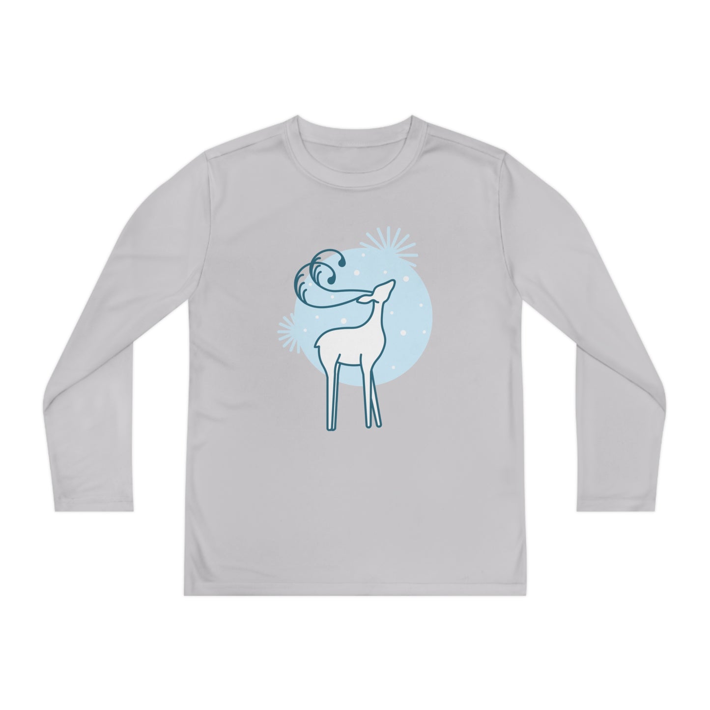 Holiday deer-Youth Long Sleeve Competitor Tee