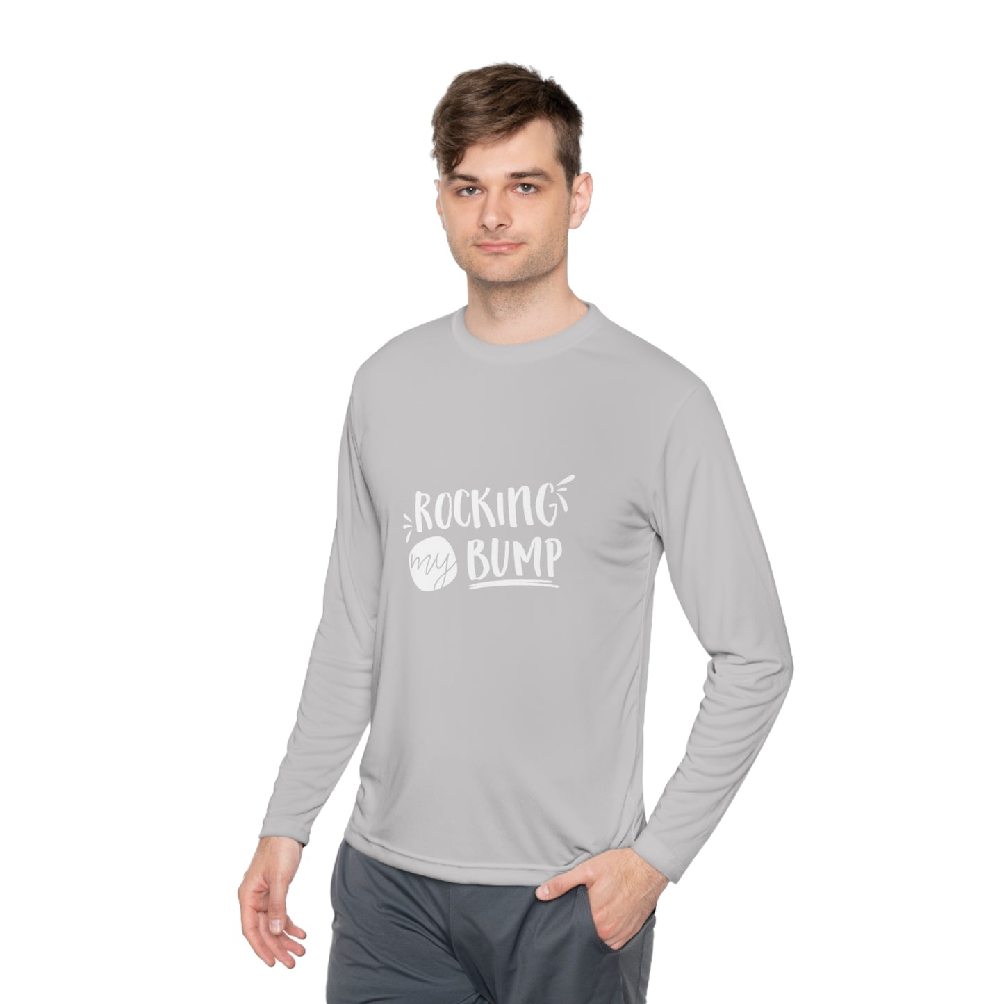 Rocking my bump- Unisex Lightweight Long Sleeve Tee