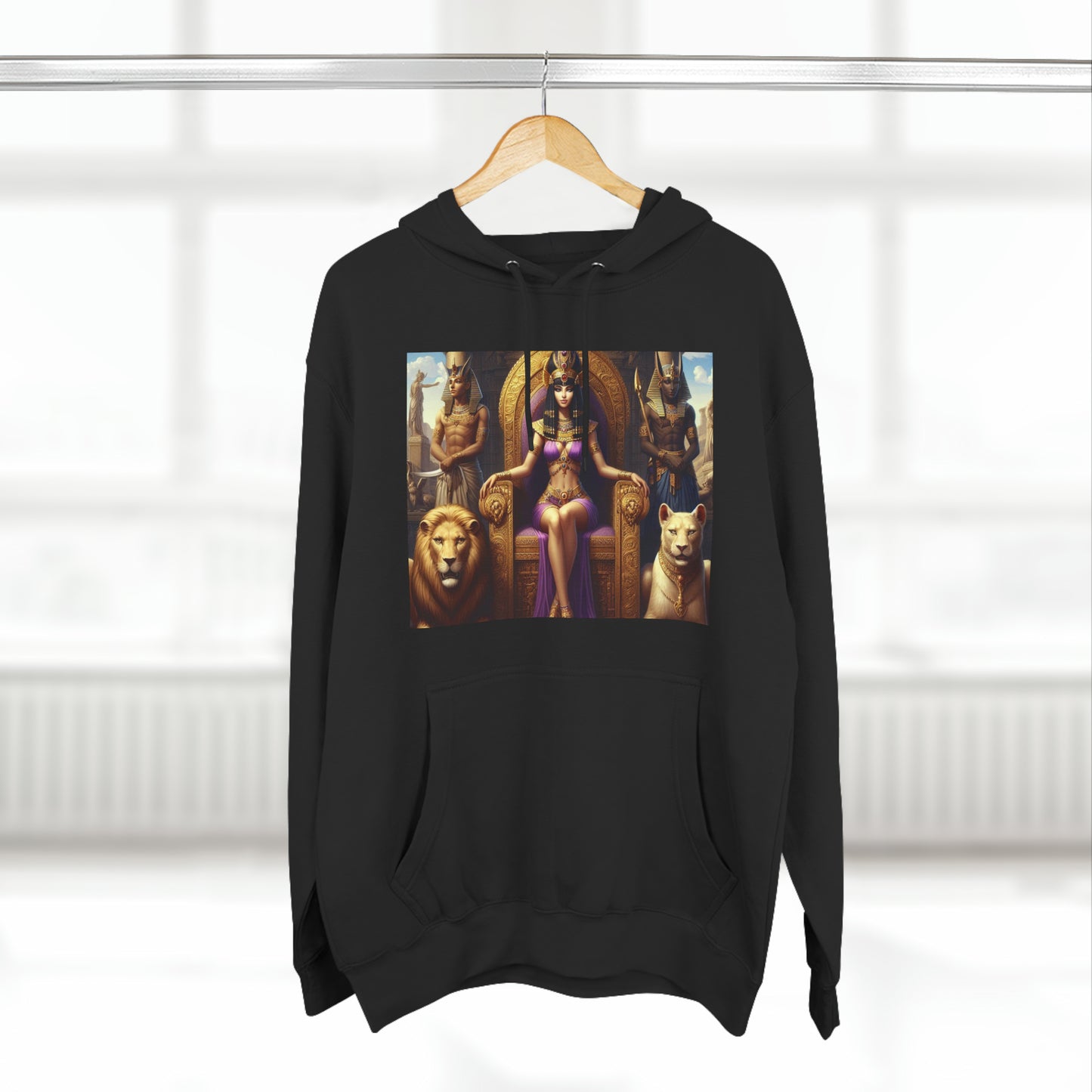 Light Cleopatra with Lions-Unisex Premium Pullover Hoodie