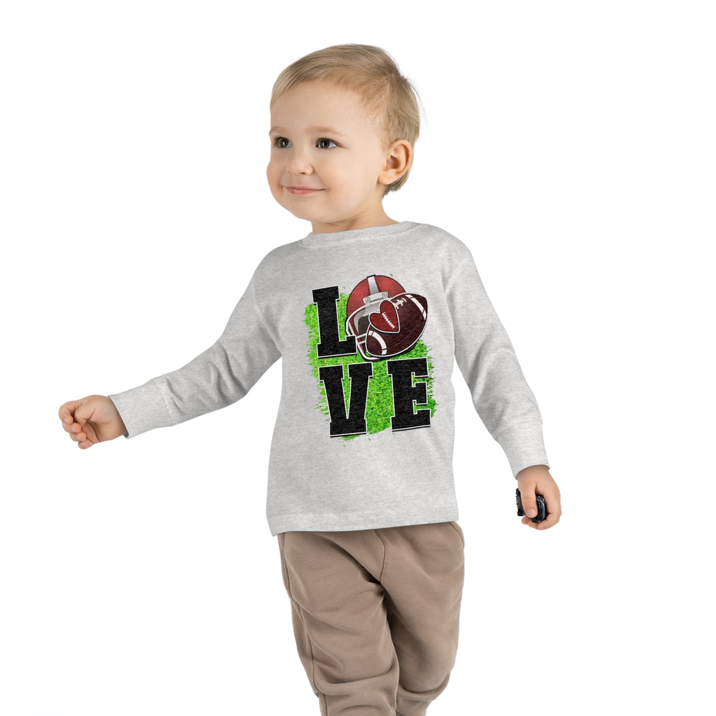 I love football-Toddler Long Sleeve Tee