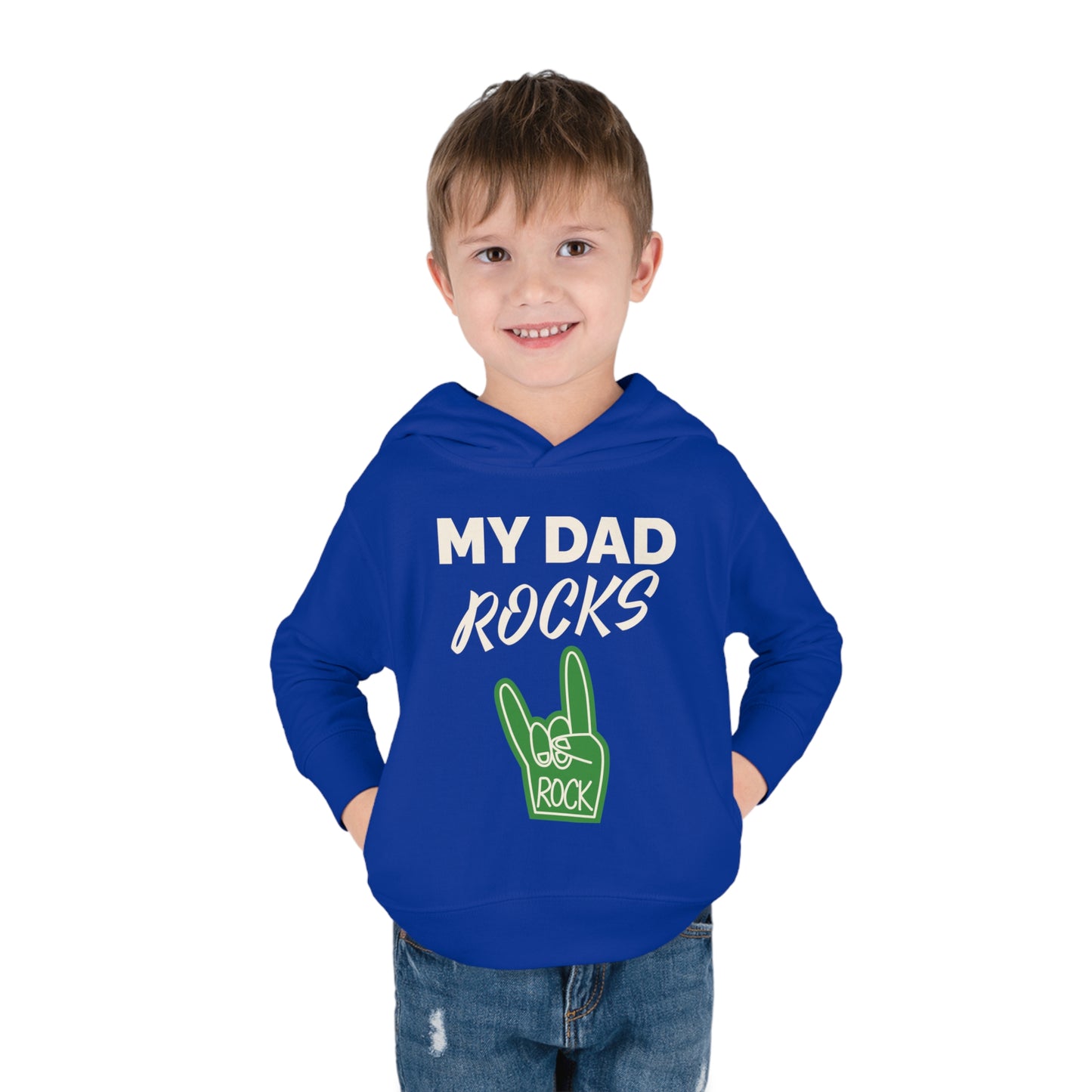 My dad rocks-Toddler Pullover Fleece Hoodie