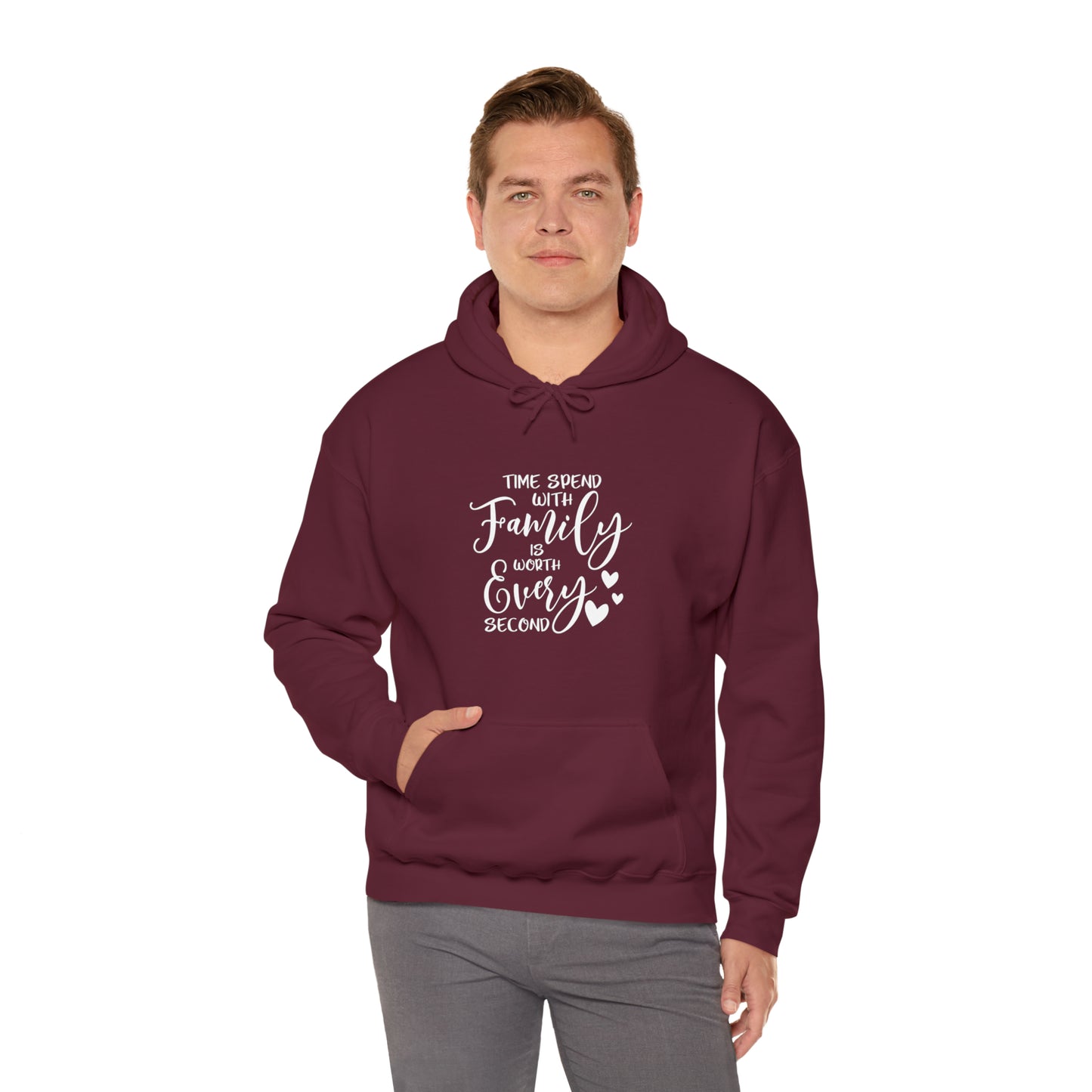 Time spend with family is worth every second- Unisex Heavy Blend™ Hooded Sweatshirt