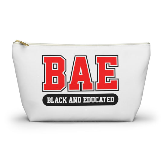 BAE- Black and Educated - Red-Accessory Pouch w T-bottom