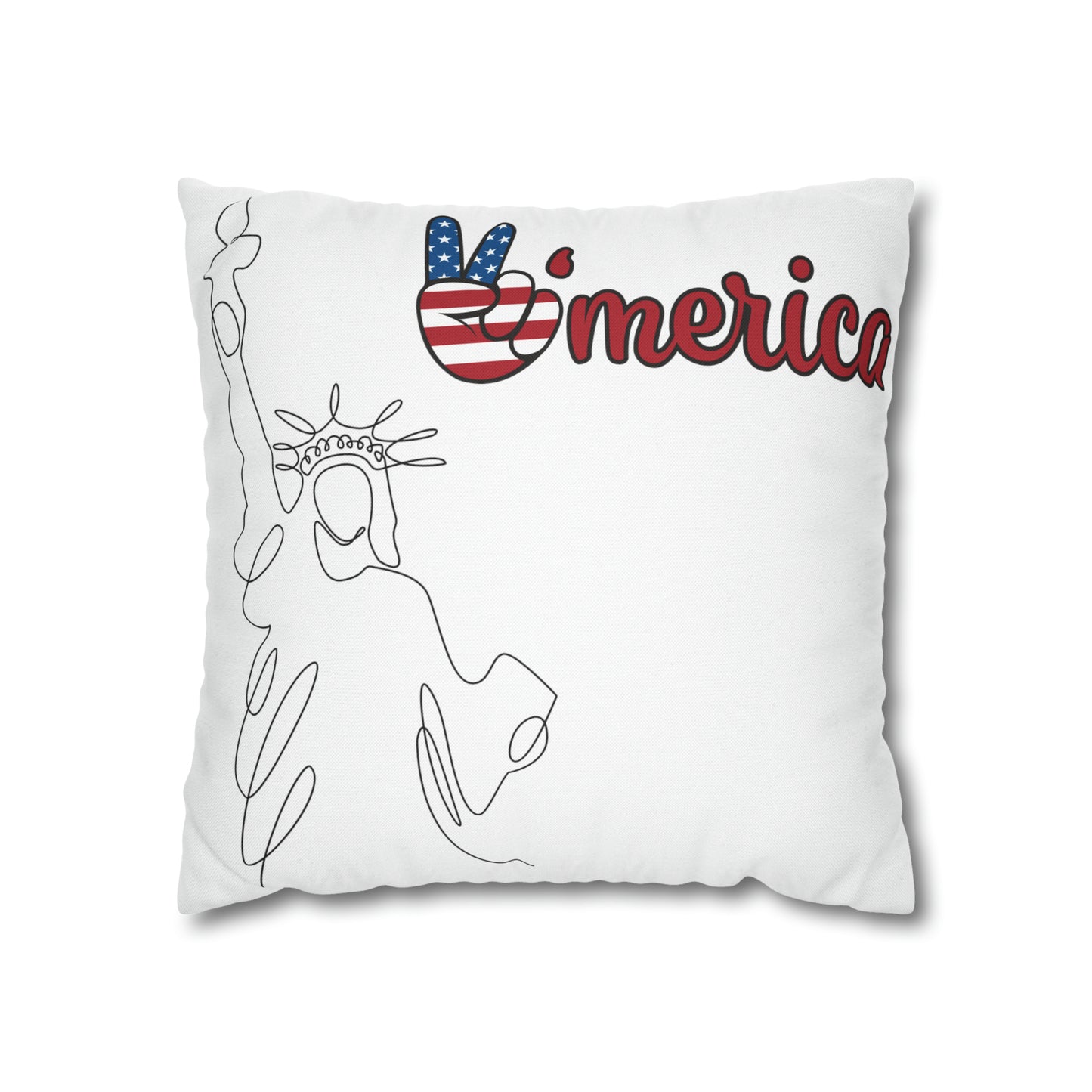 Liberty-Statue-Spun Polyester Square Pillow Case