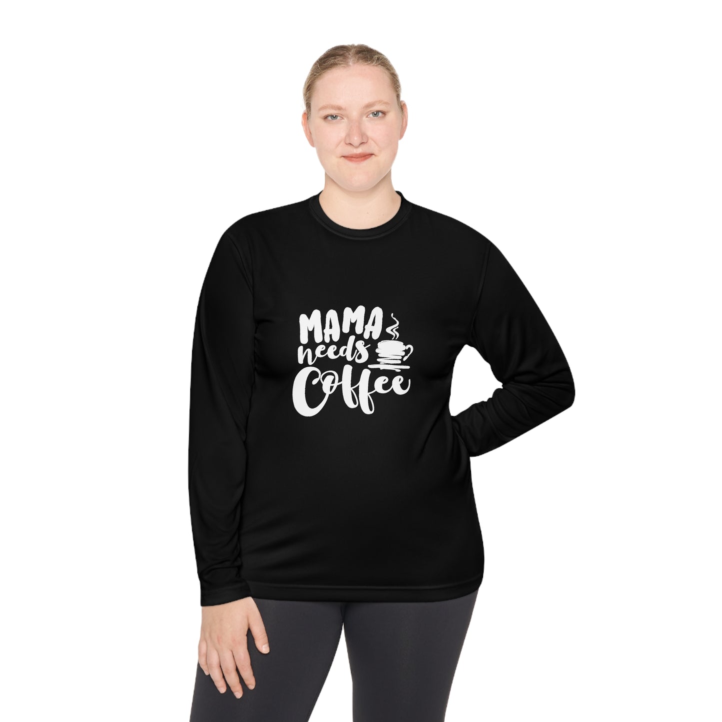 Momma needs coffee- Unisex Lightweight Long Sleeve Tee