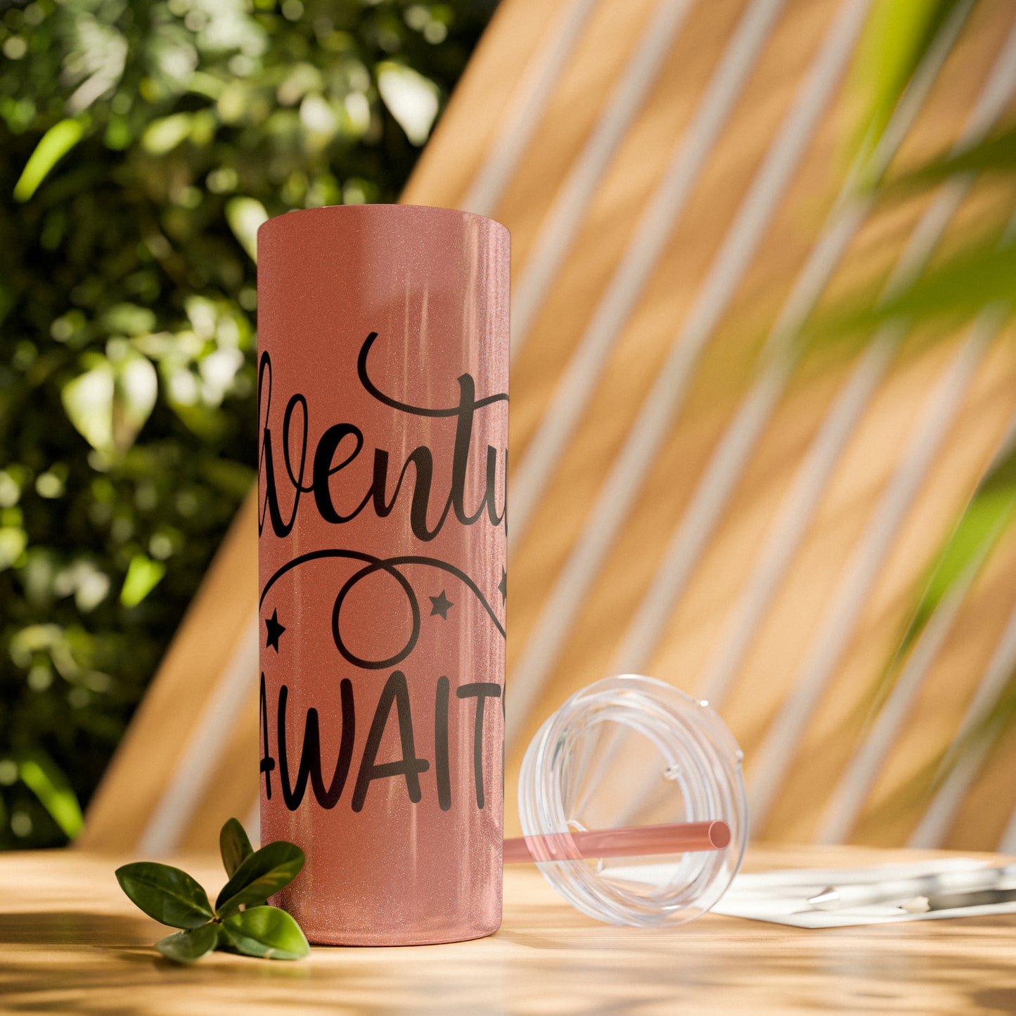 Adventure Awaits- Skinny Tumbler with Straw, 20oz