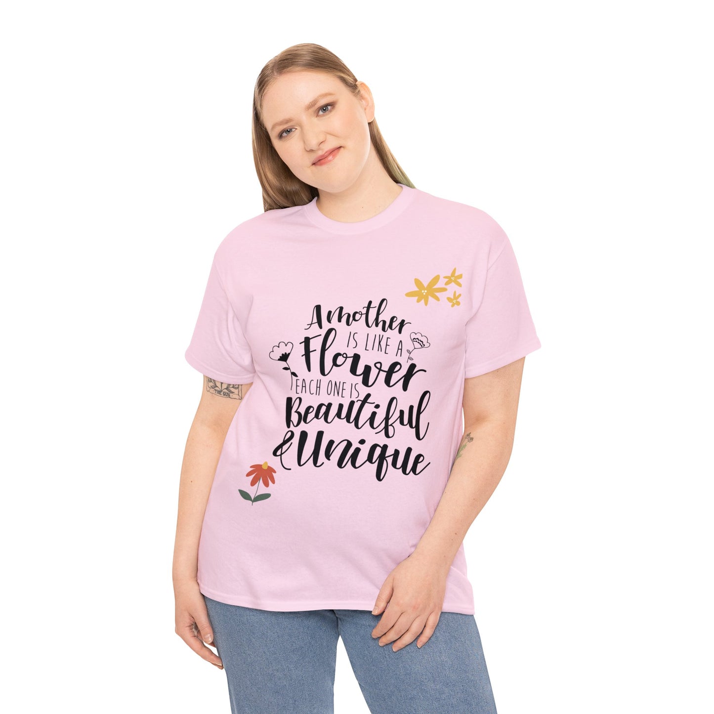 A mother's like a flower- Unisex Heavy Cotton Tee