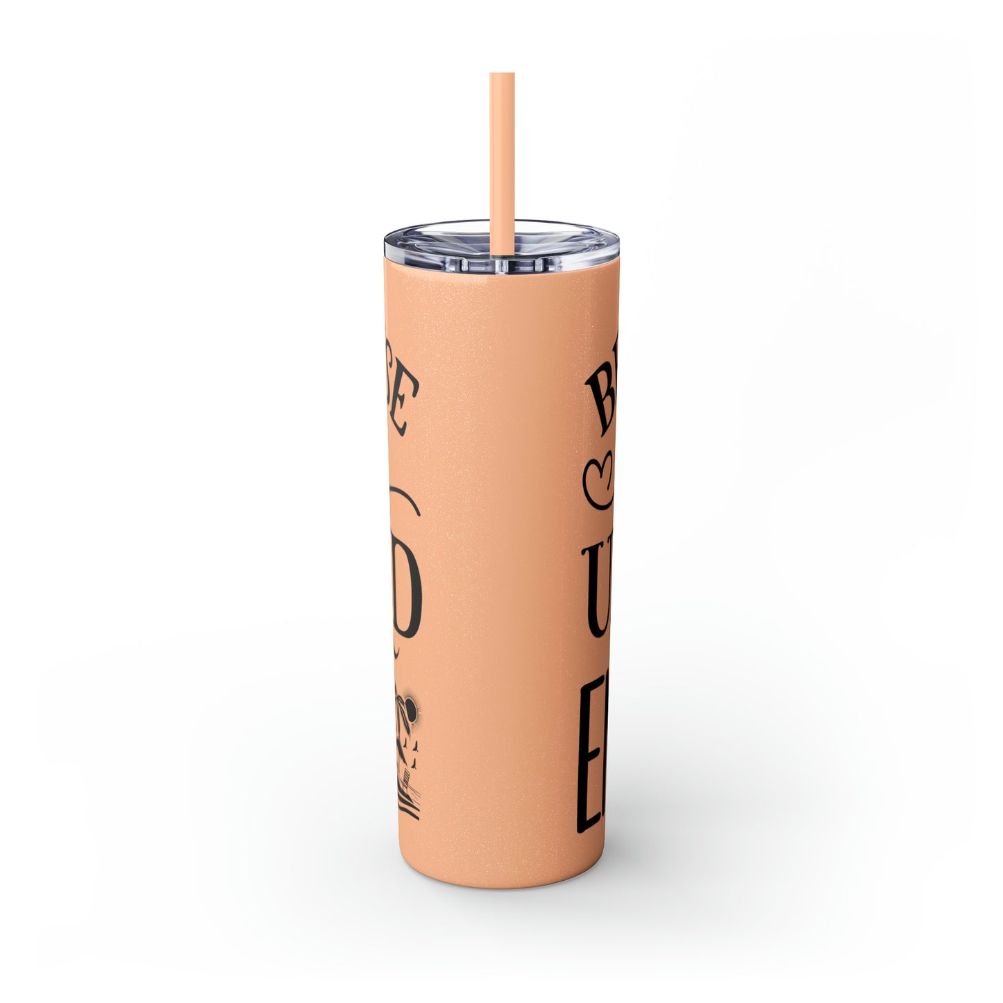 Beach house relax- Skinny Tumbler with Straw, 20oz