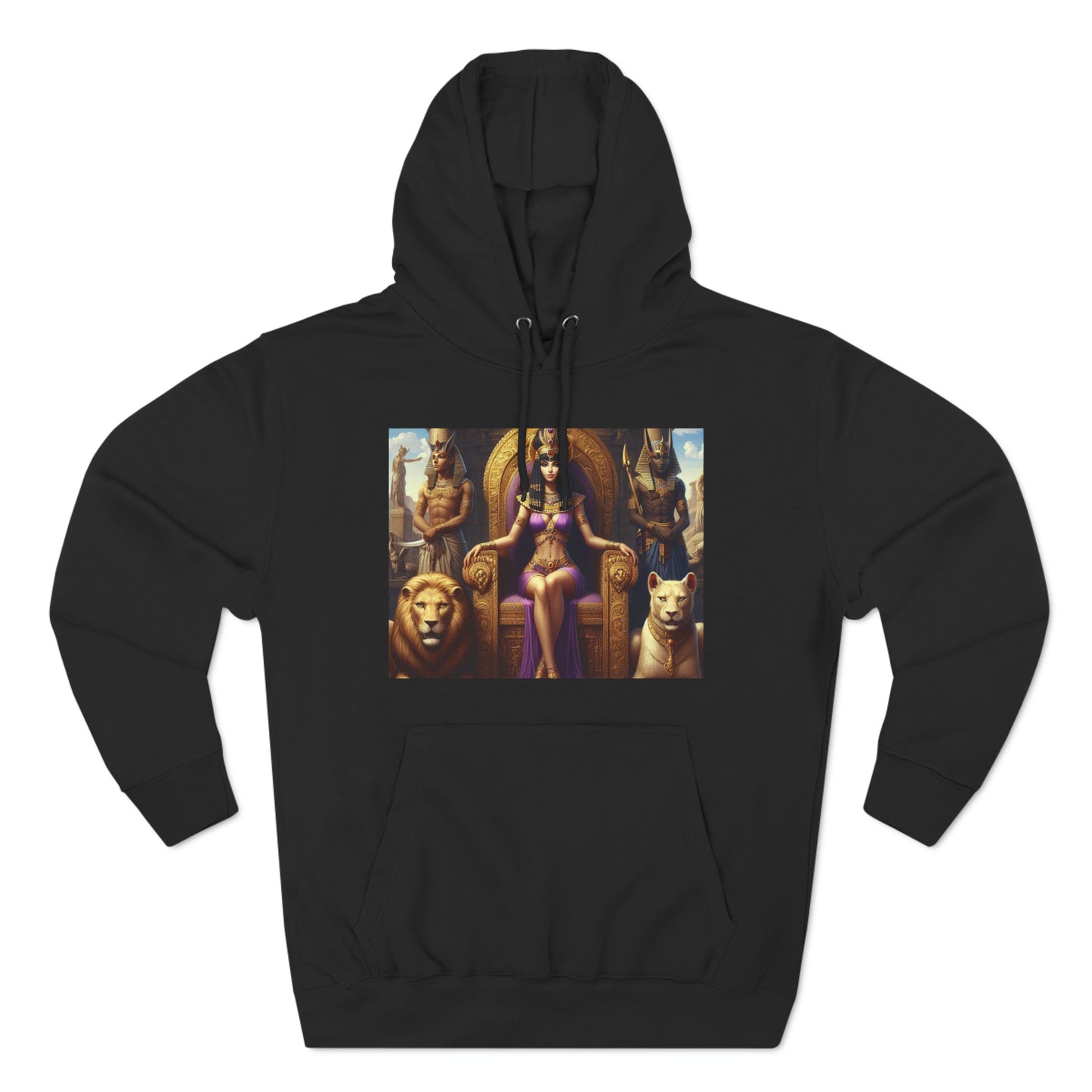 Light Cleopatra with Lions-Unisex Premium Pullover Hoodie