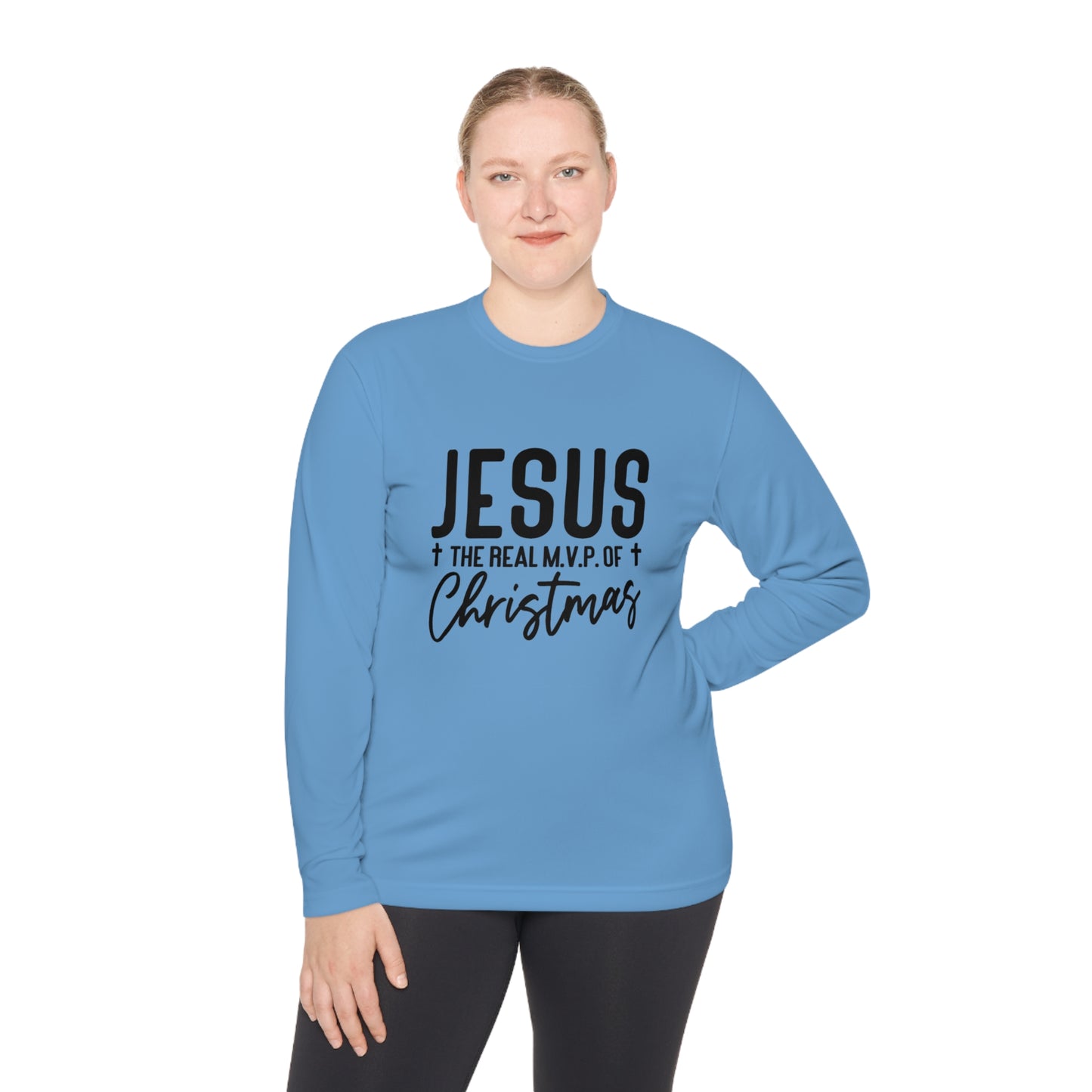 Jesus MVP of Christmas- Unisex Lightweight Long Sleeve Tee