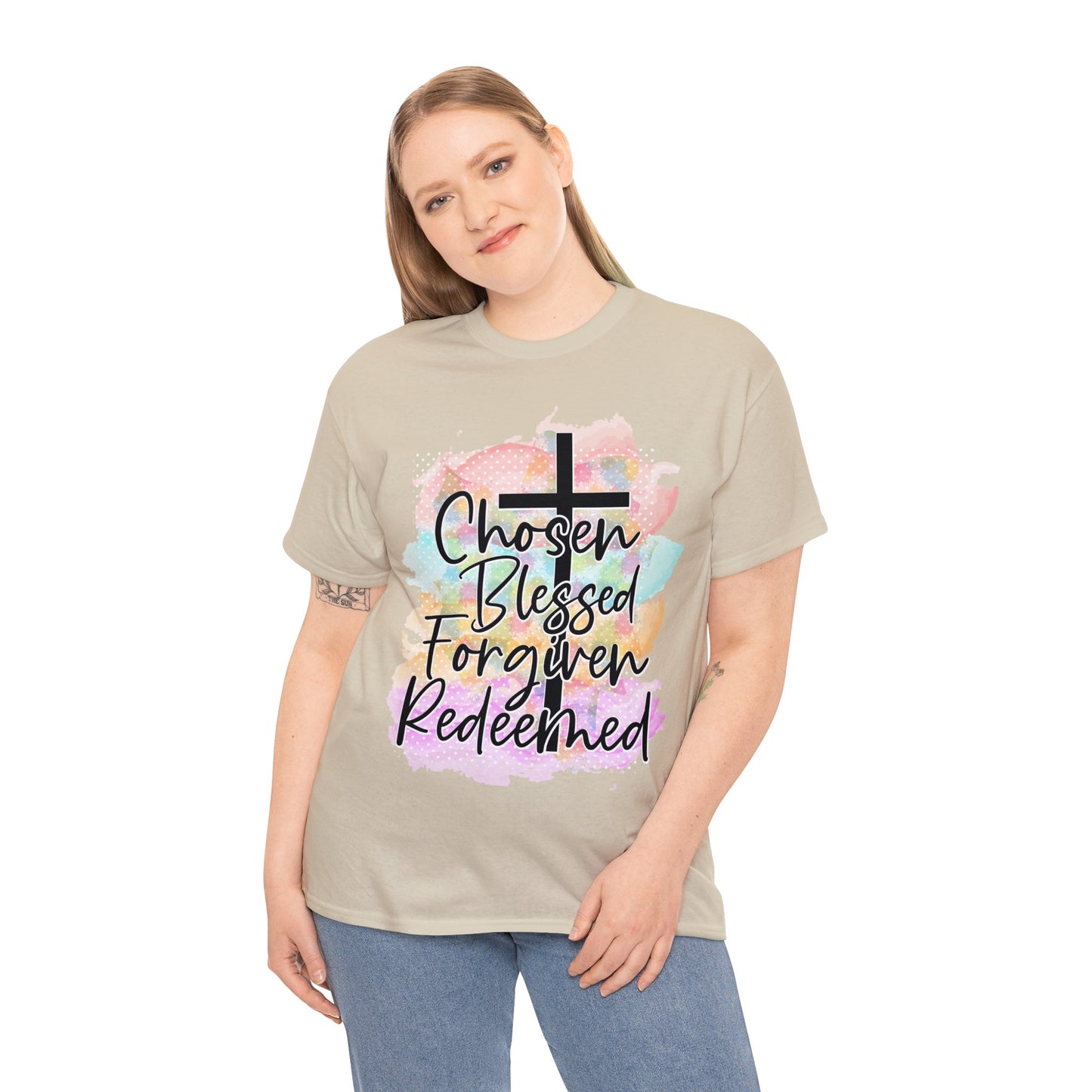 Chosen Blessed forgiven- Unisex Heavy Cotton Tee