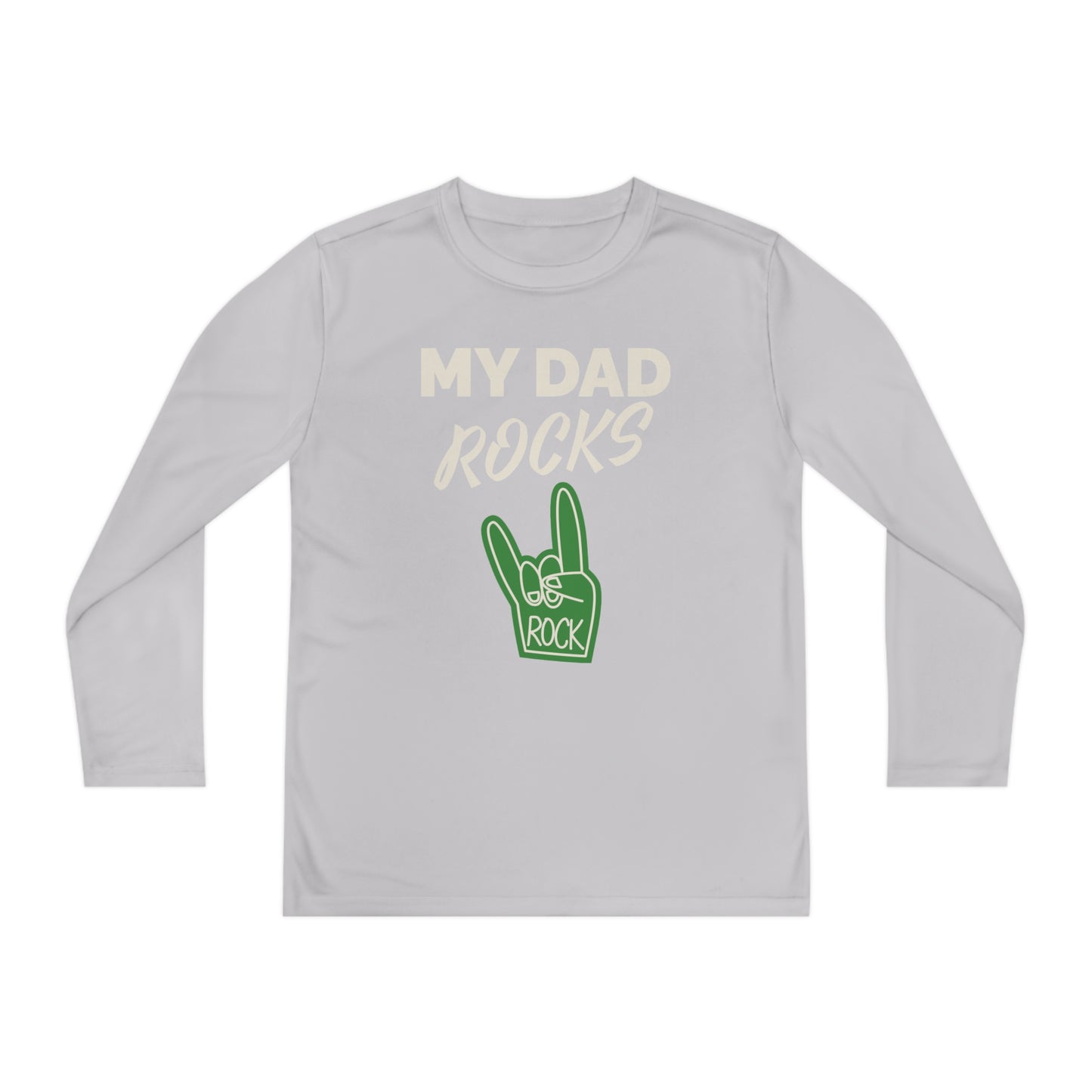 My dad rocks-Youth Long Sleeve Competitor Tee